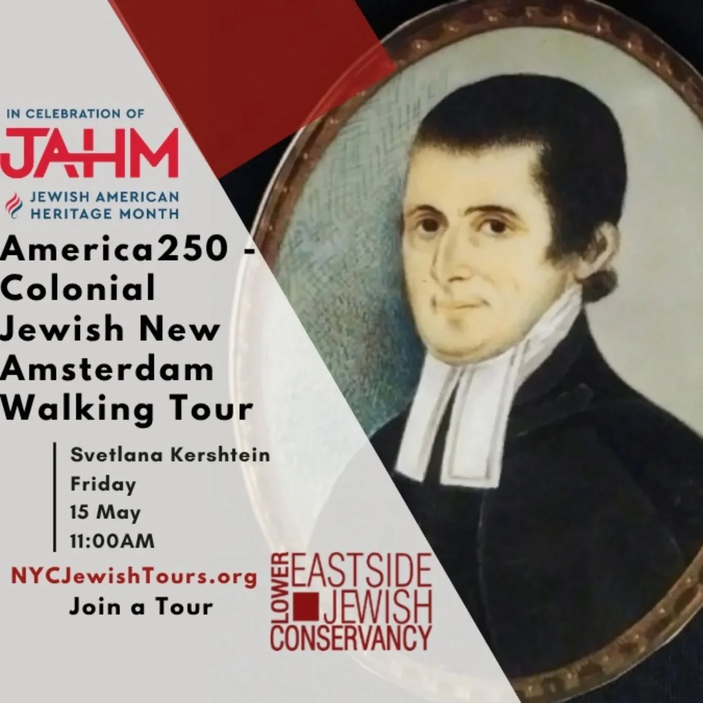 Join the Lower East Side Jewish Conservancy for a special Jewish American Heritage Month #JAHM #America250 Colonial Jewish New Amsterdam Walking Tour - Friday, 15 May at 11AM https://www.nycjewishtours.org/join-a-tour/15may26

New York City has long 
