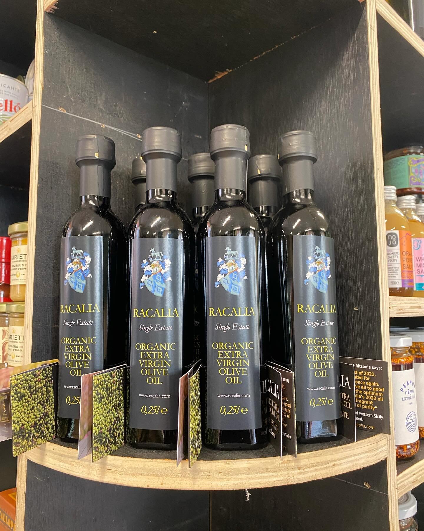 Delighted to be stocked in @thisisreubens - a fantastic butcher, deli &amp; bottle shop in Melton, Suffolk. Our bottles look very happy on the shelves here. 🙌

Come &amp; find us!

#racaliaoliveoil #deli #organic #suffolk #suffolklife #treetotable
