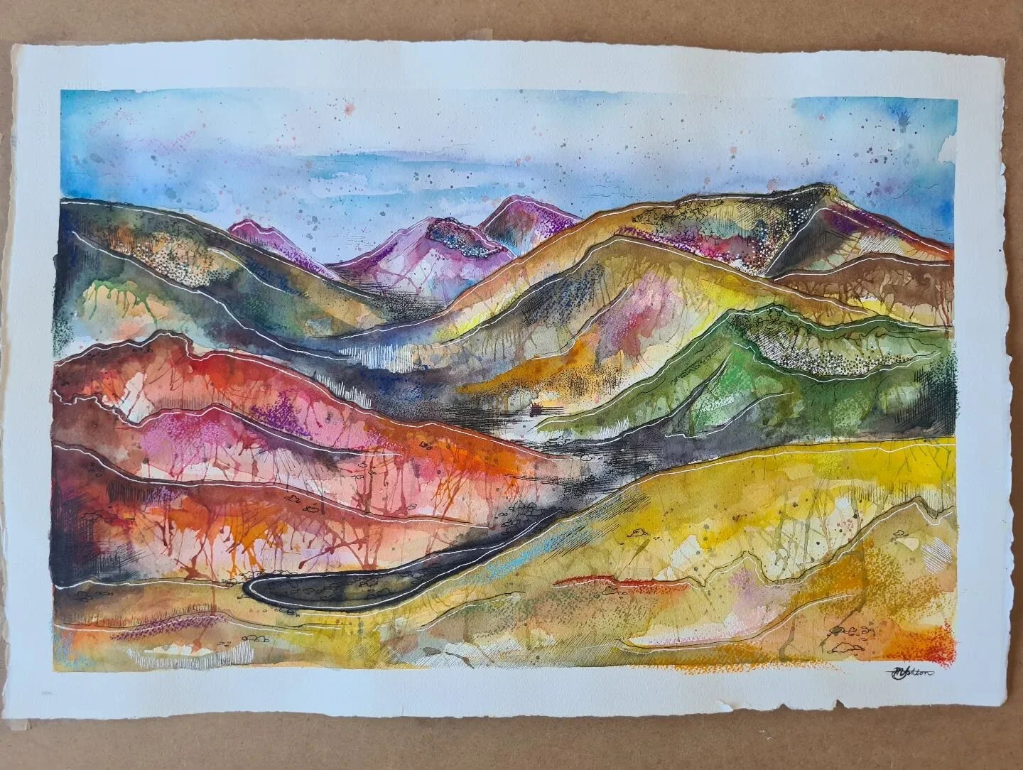 When you've finished another painting but there's no room left on the fridge. Lanzarote, The Timanfaya National Park - so many colours in one volcanic landscape 🌋
.
.
.
.
.
.
#dreamingofholidays #mixedmedia #mixedmediapainting #watercolourpainting #