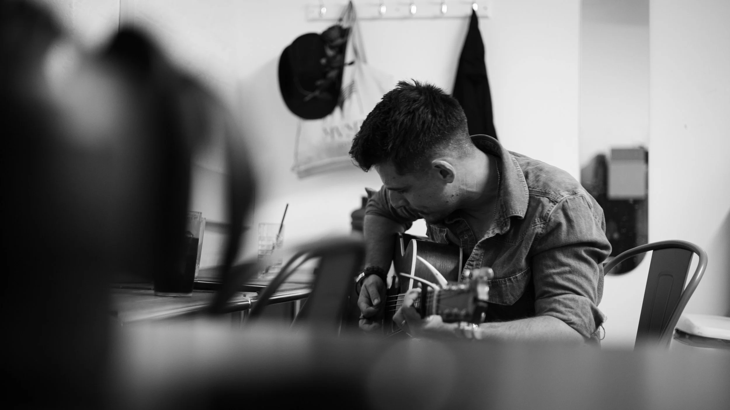 James Johnston performing live at Lil Nashville in London during his first UK show ahead of his UK Tour.