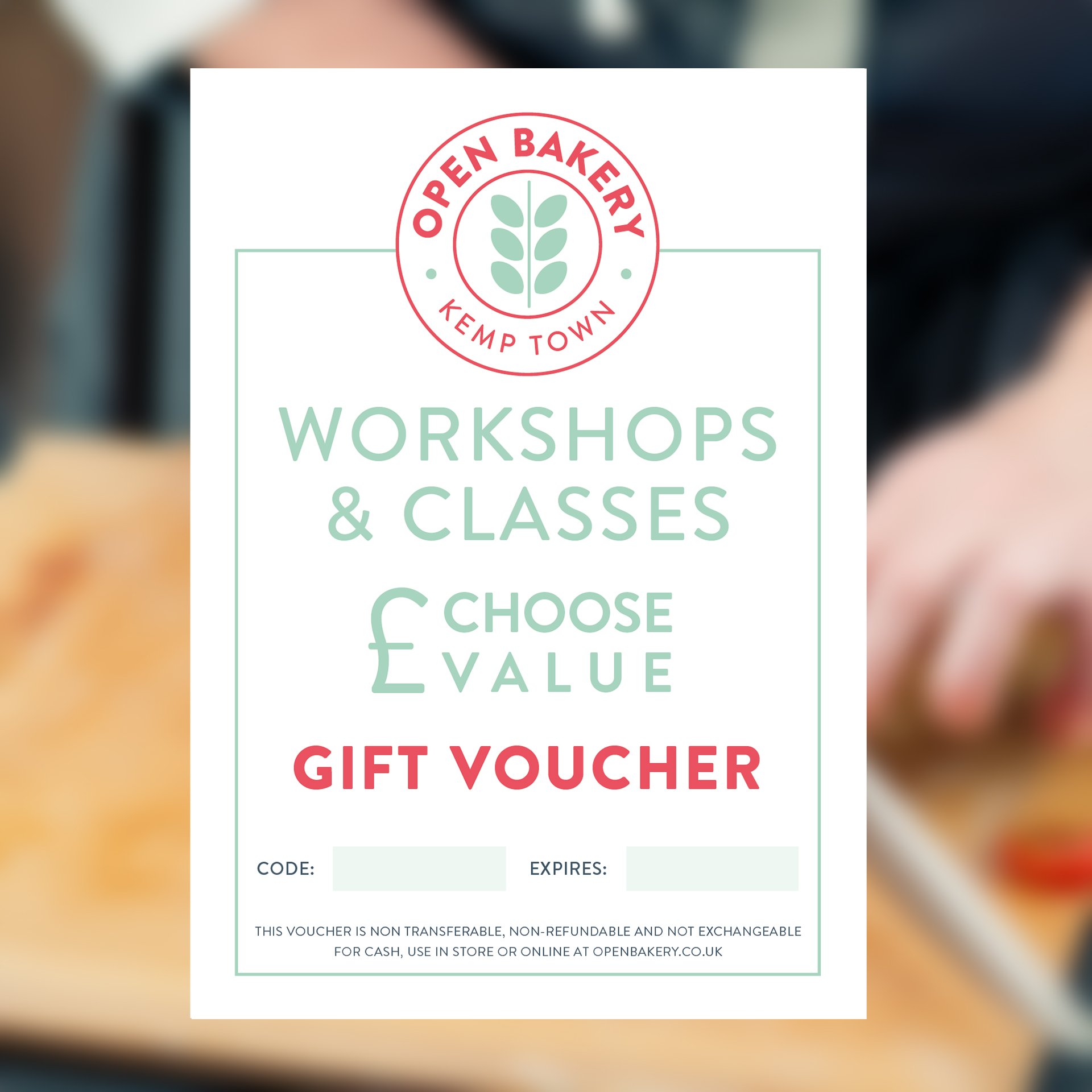 Workshops and Classes Gift Voucher
