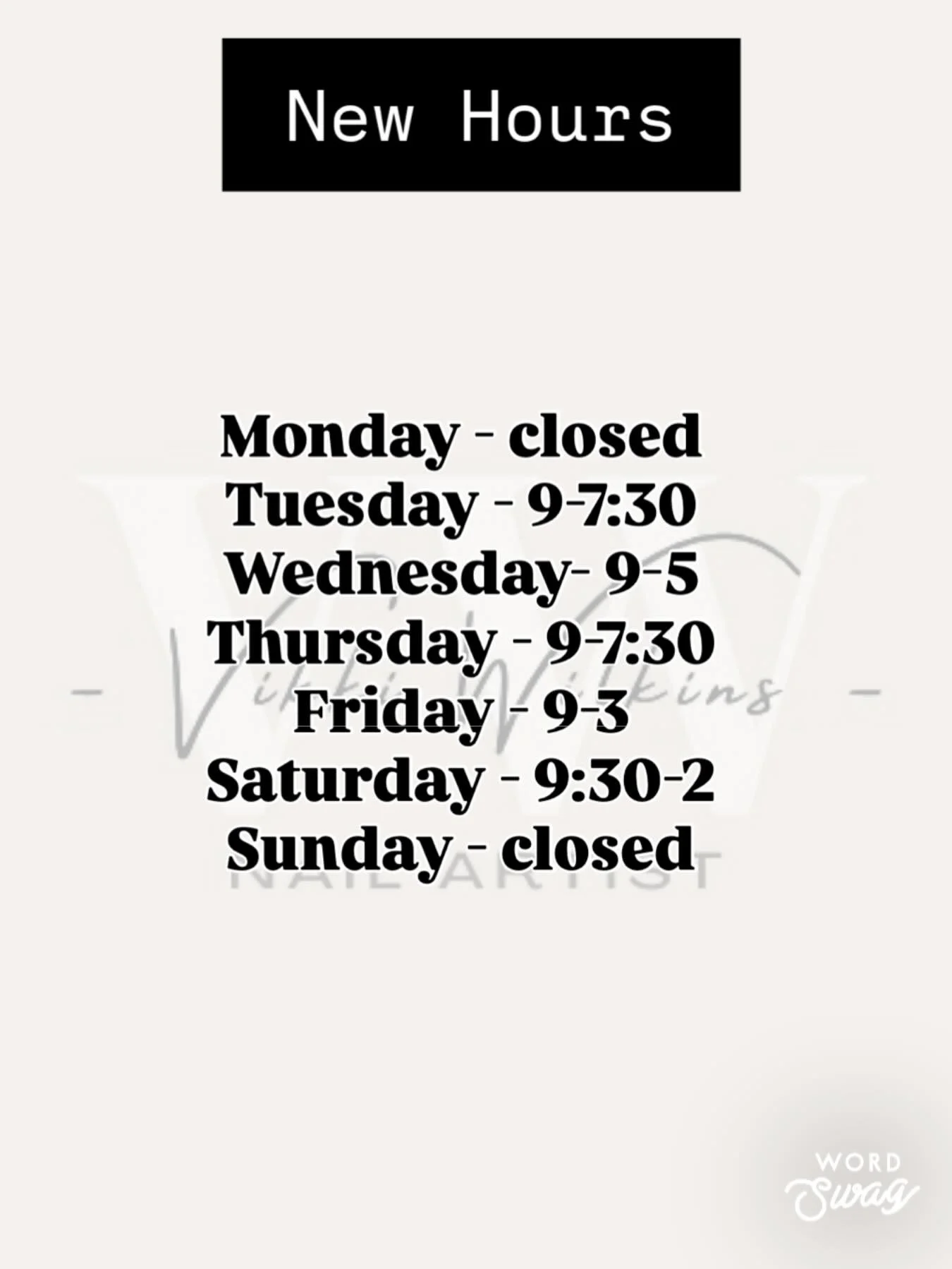 ⭐️⭐️Please Read⭐️⭐️

New working hours from September.
I will also try to have one Saturday a month off. If you are struggling to get an appointment please let me know ❤️❤️