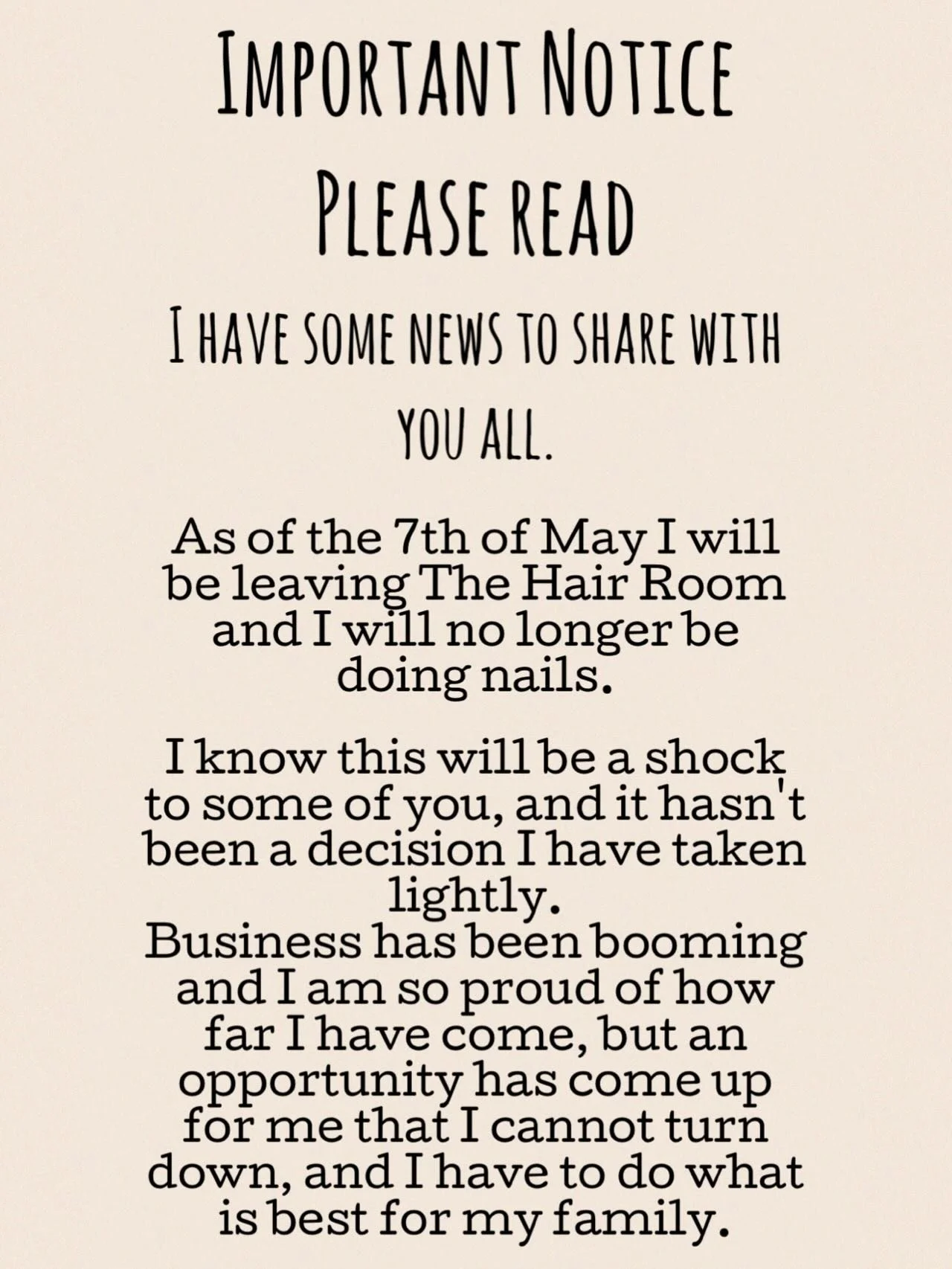 Please read this thoroughly as it contains some important information for you all. 

I will be speaking to you all individually at your appointments too.
