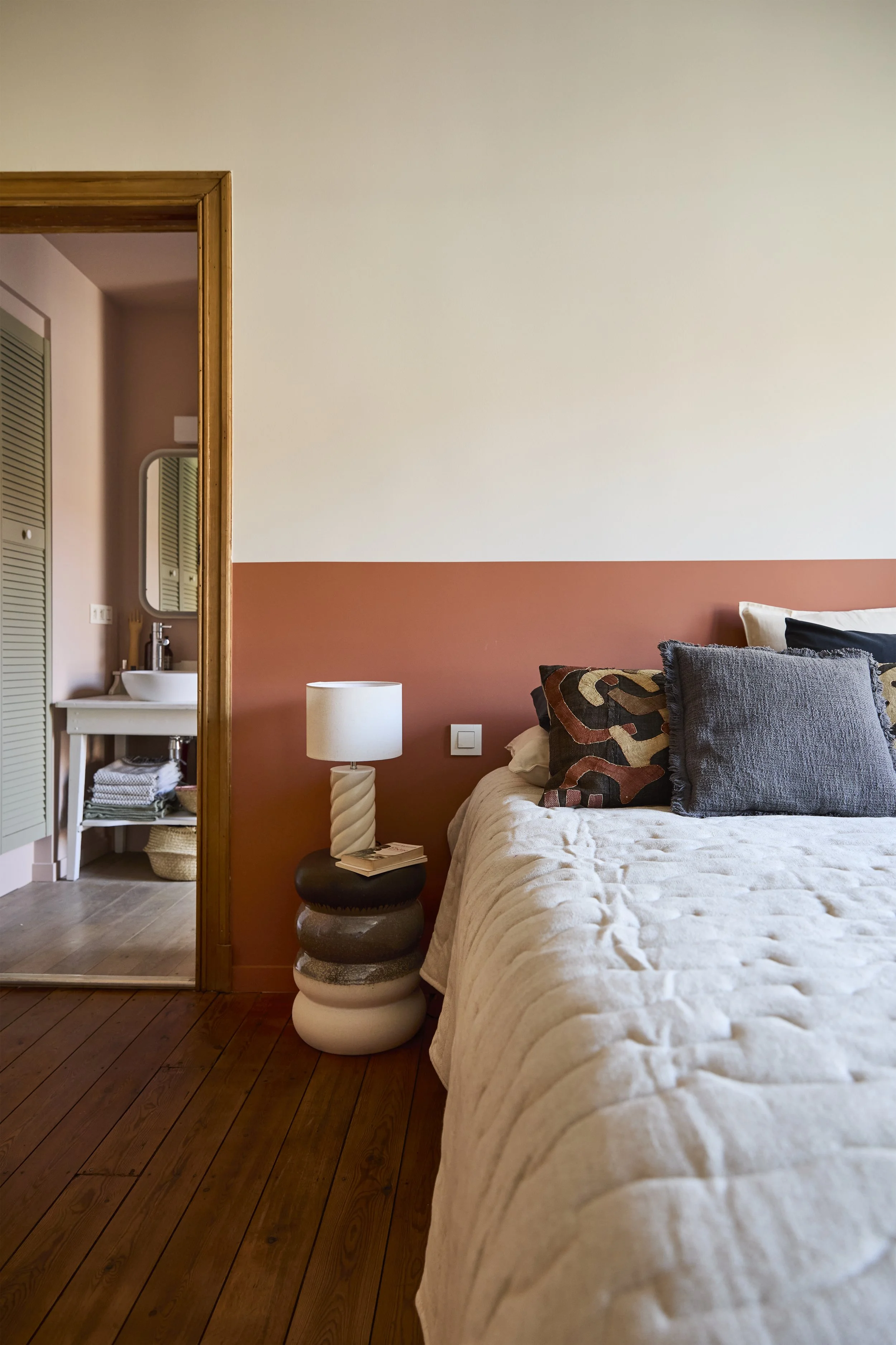 chambre terracotta plaid Charlotte Lancelot