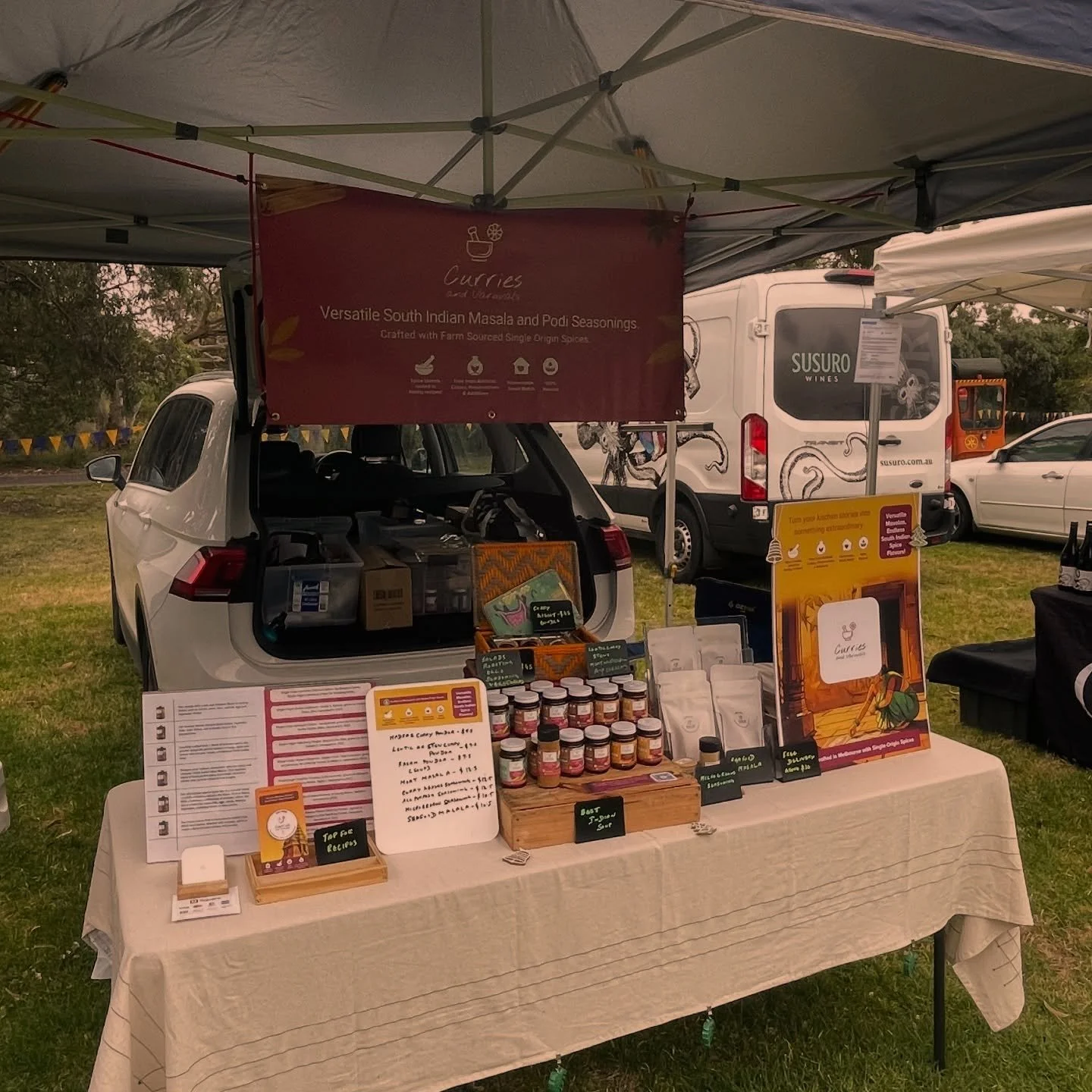 Curries and Varuvals at the Farmers Market 🧡

We will start Hawthron Makers Market this Sunday March 1. 

And we are coming to Mulgrave Farmers, Flemington Farmers, Hawthron Makers Easter, Yarra Valley Market and Caufield Market. 

Come say hi if yo