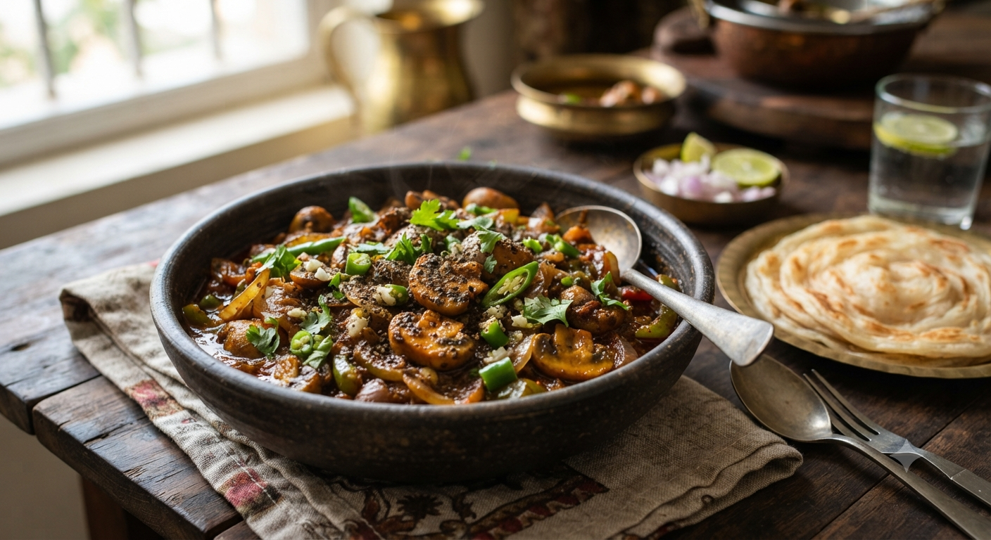 Mushroom Pepper Masala