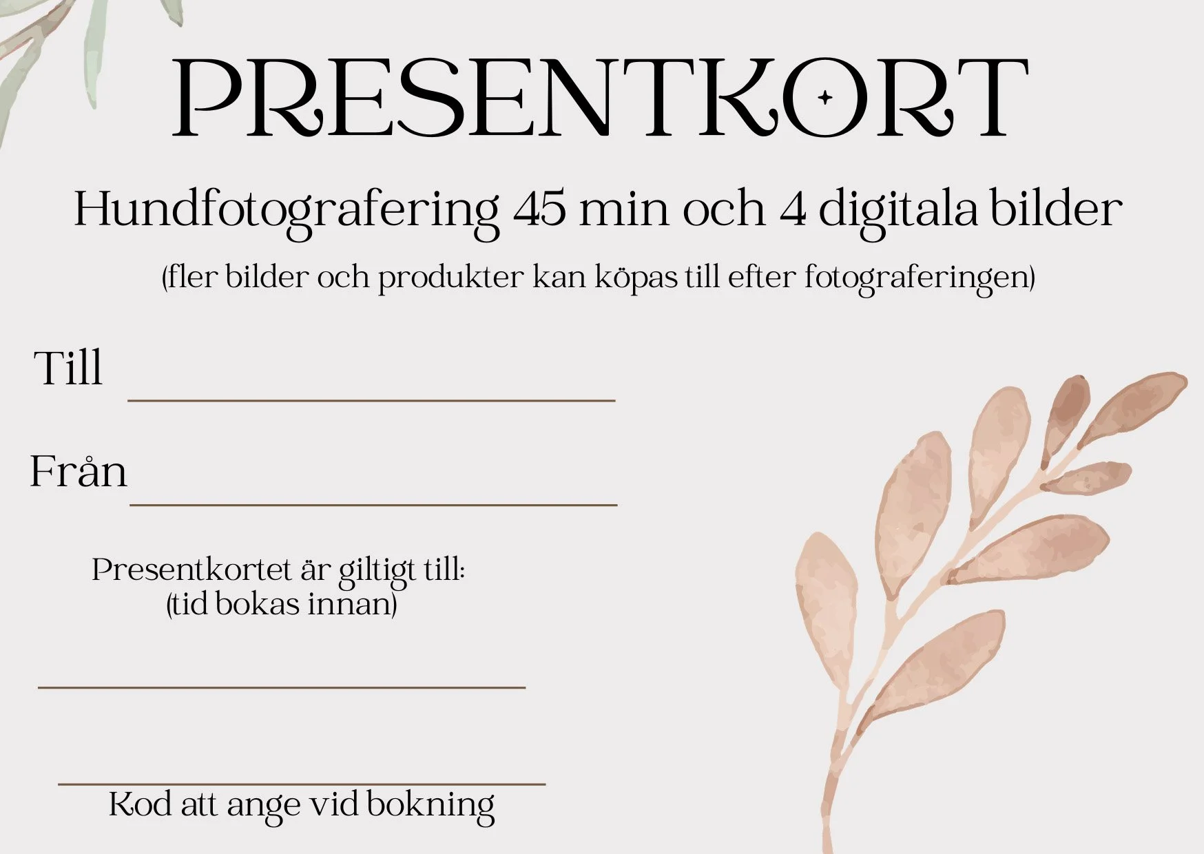 presentkort pensionspresent hund djurägare djurälskare pension pensionsgåva upplevelse