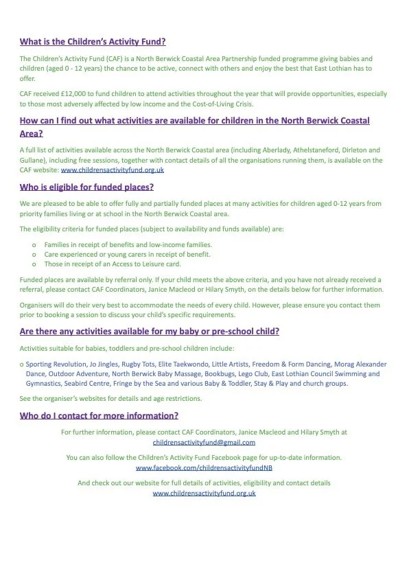 Referral Form — Children's Activity Fund