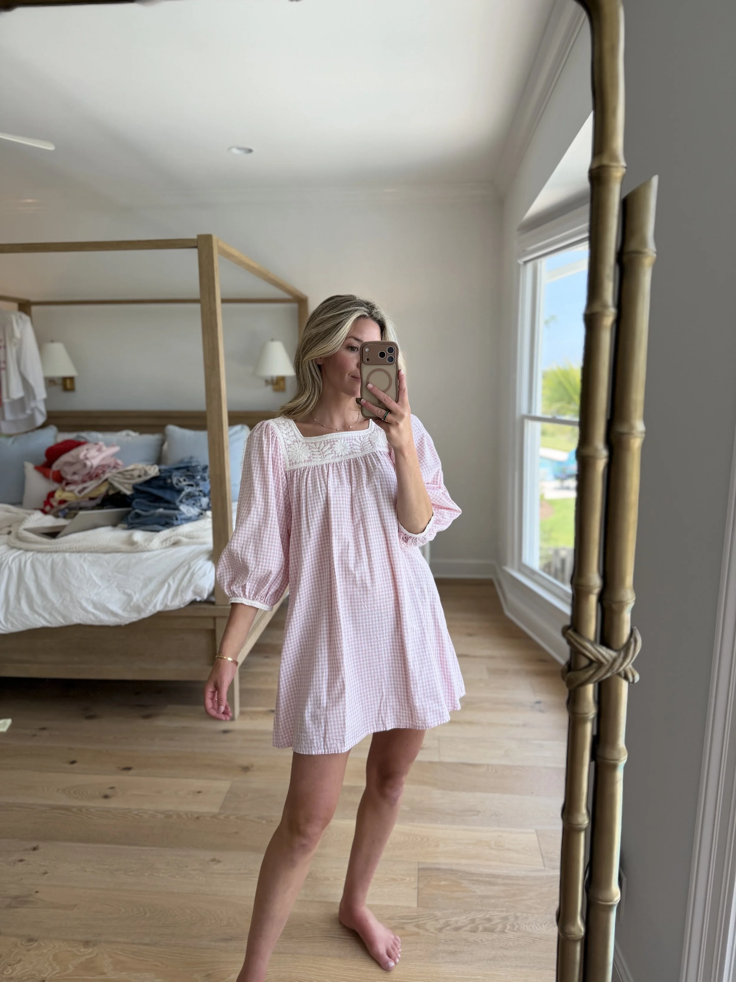 mi golondrina pink gingham dress