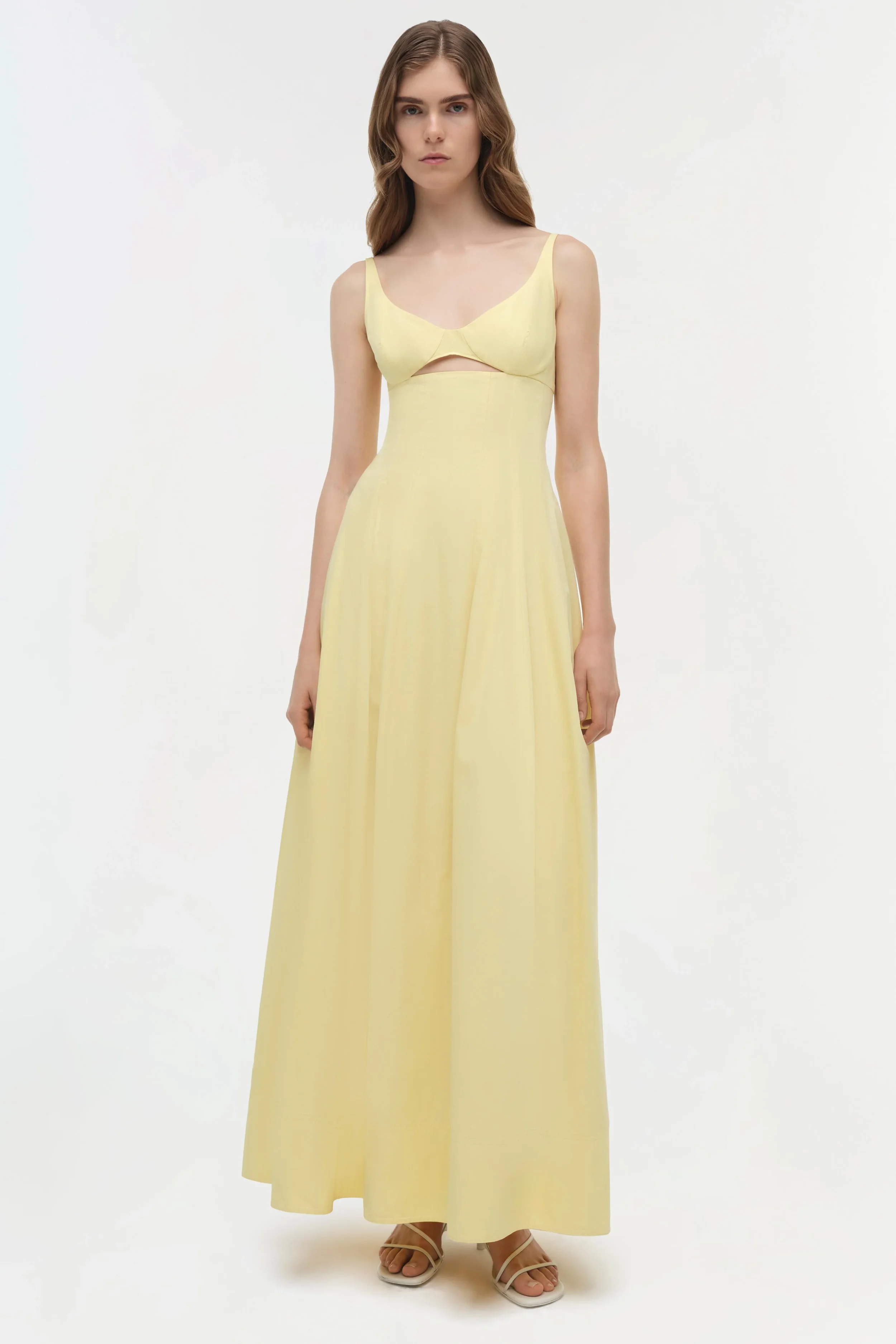 SIMKHAI Maddy cutout midi dress-yellow