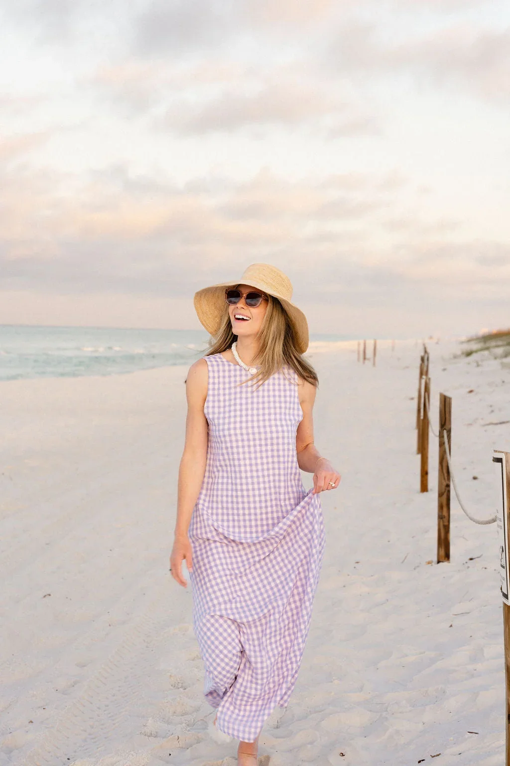 pink-purple-gingham-maxi-dress-hamptons-beach-vacation.webp