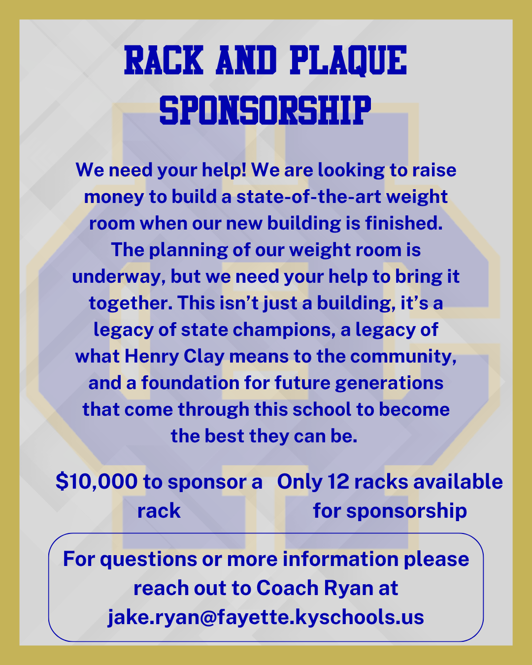New Weight Room Fundraising