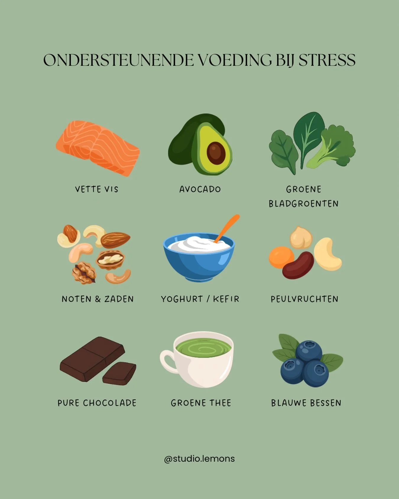 Last van chronische stress? Deze voedingsmiddelen kunnen je lichaam ondersteunen❣️

(Sla gelijk op voor je volgende supermarktbezoek!)

🍣 Vette vis, zoals zalm, sardines en makreel. Rijk aan omega 3-vetzuren, die een belangrijke rol spelen bij ontst