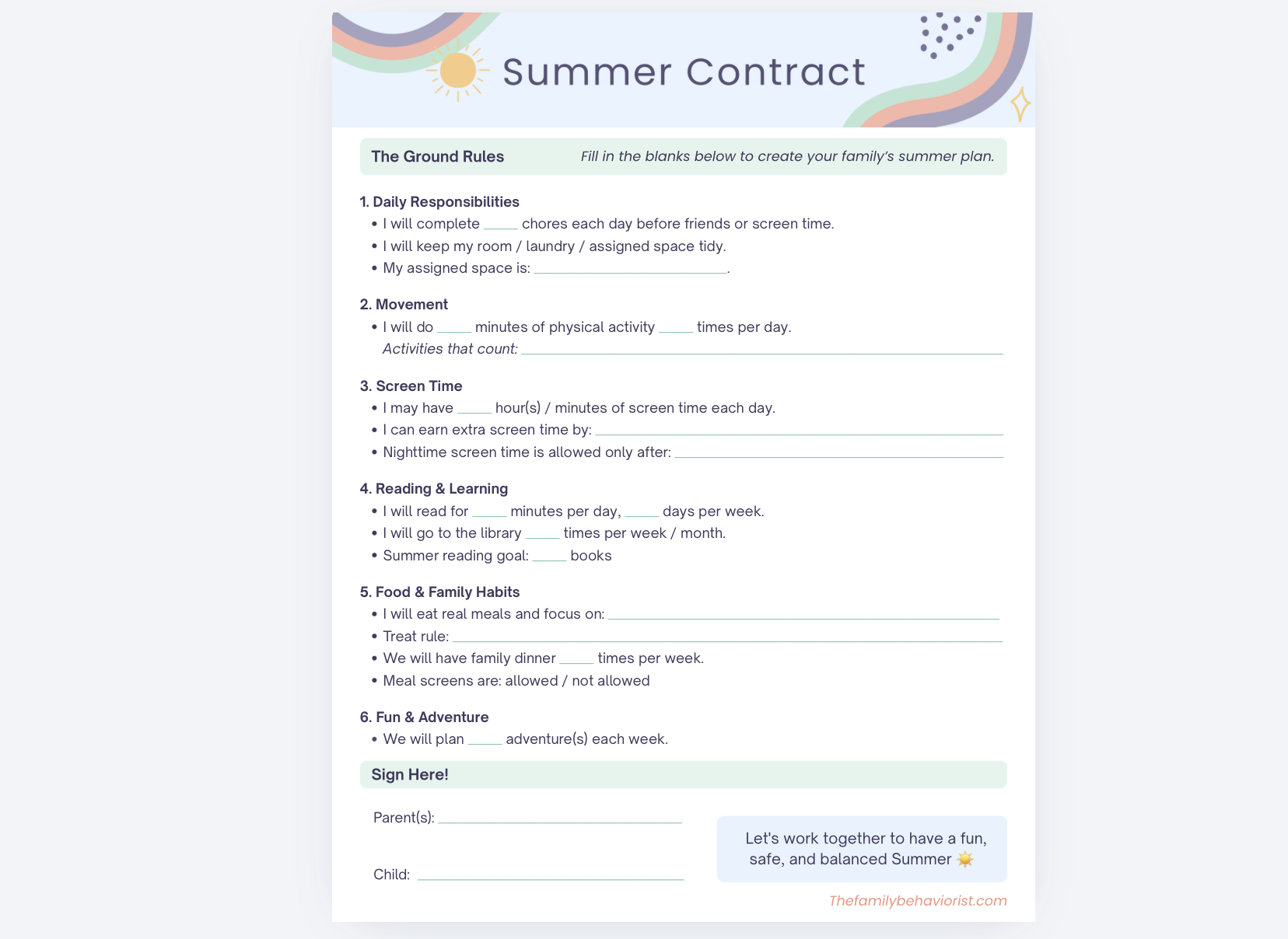 Summer Contract