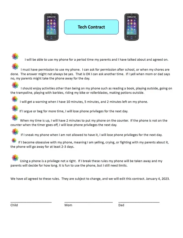 Preview of the Tech Contract printable