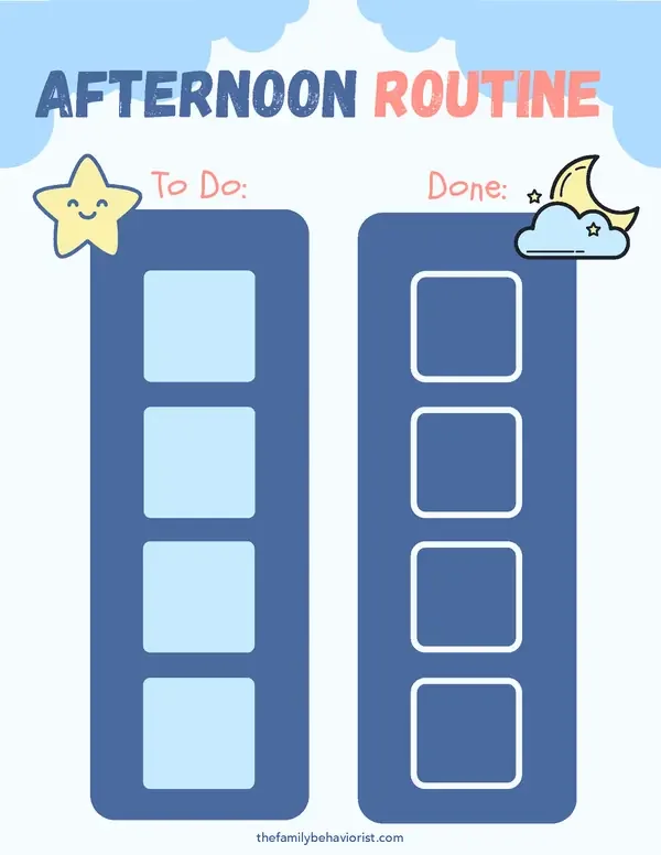 Preview of the Daily PM Velcro Chart printable