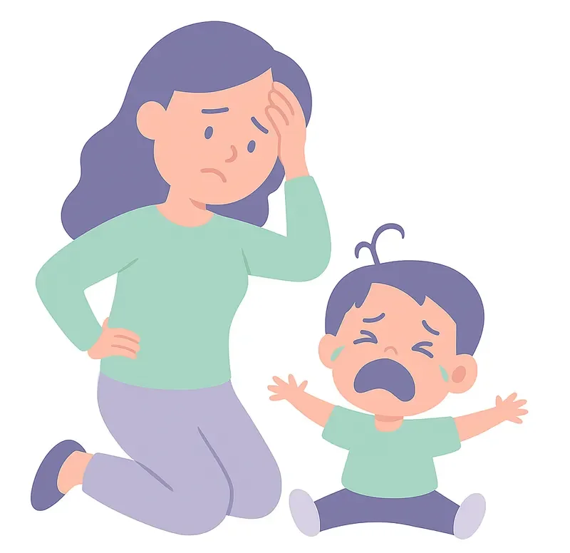Illustration of a parent comforting a child