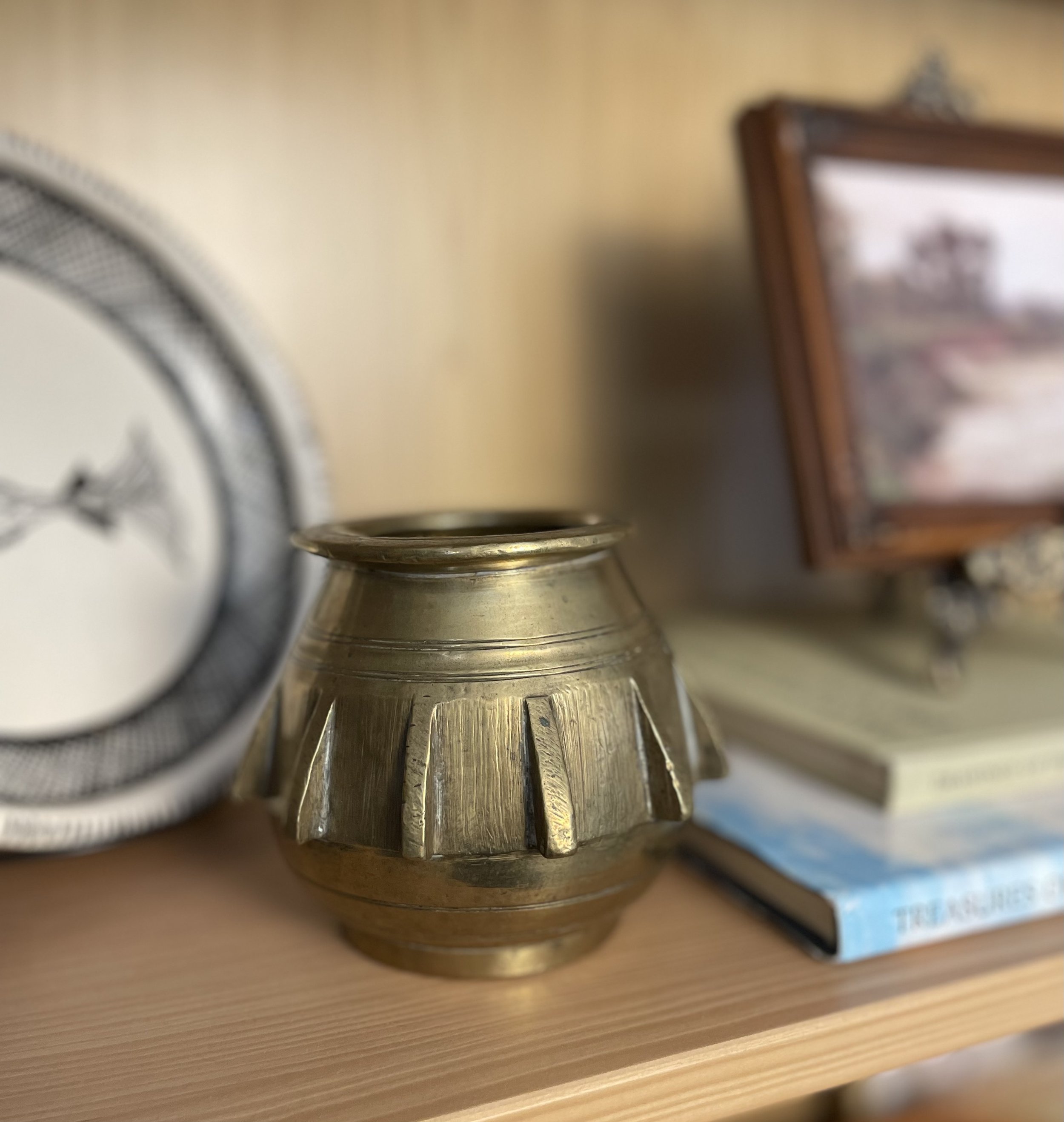 Heavy Brass Decorative Vase or Mortar