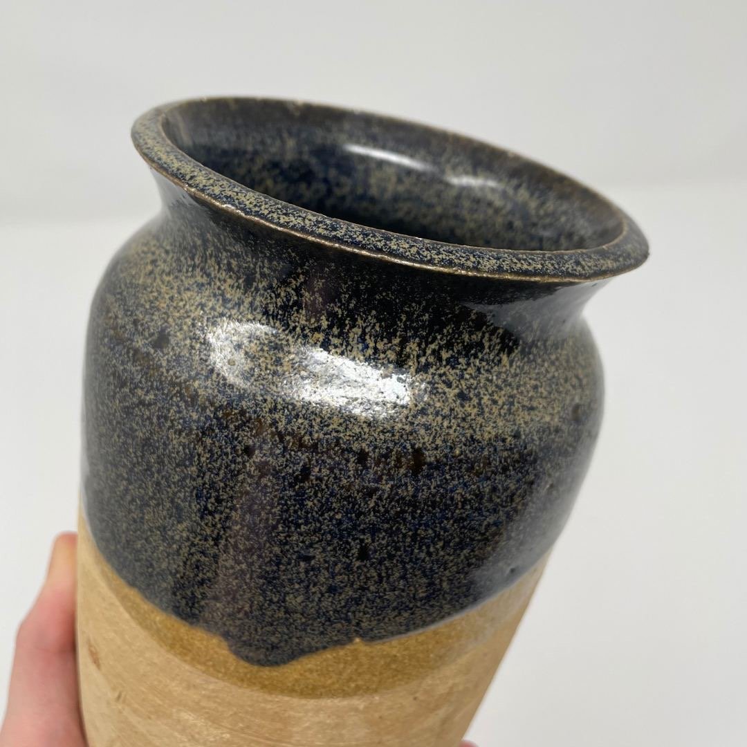 Vintage Hand-Thrown Stoneware Vase