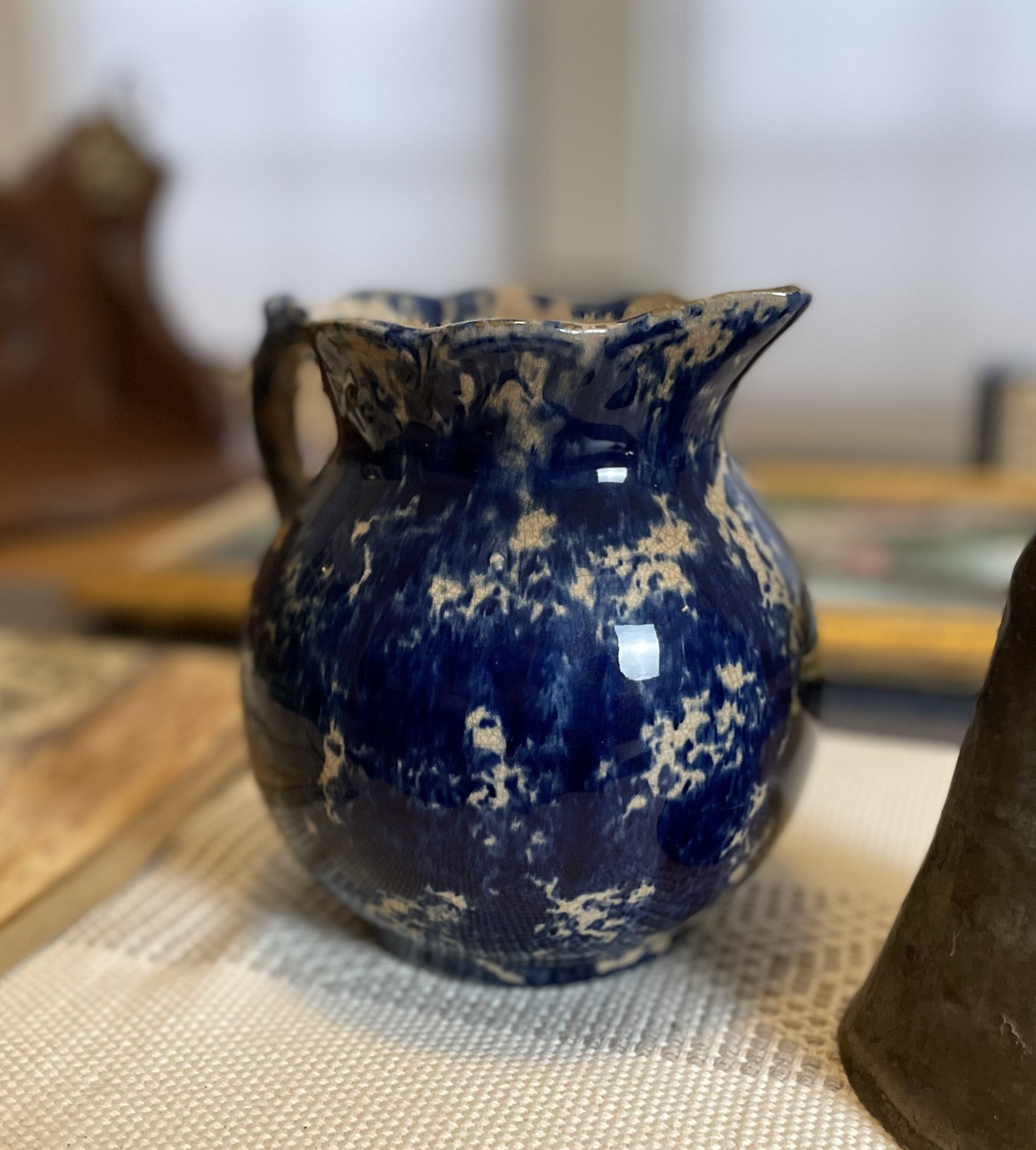 19th Century Early Spongeware Milk Pitcher