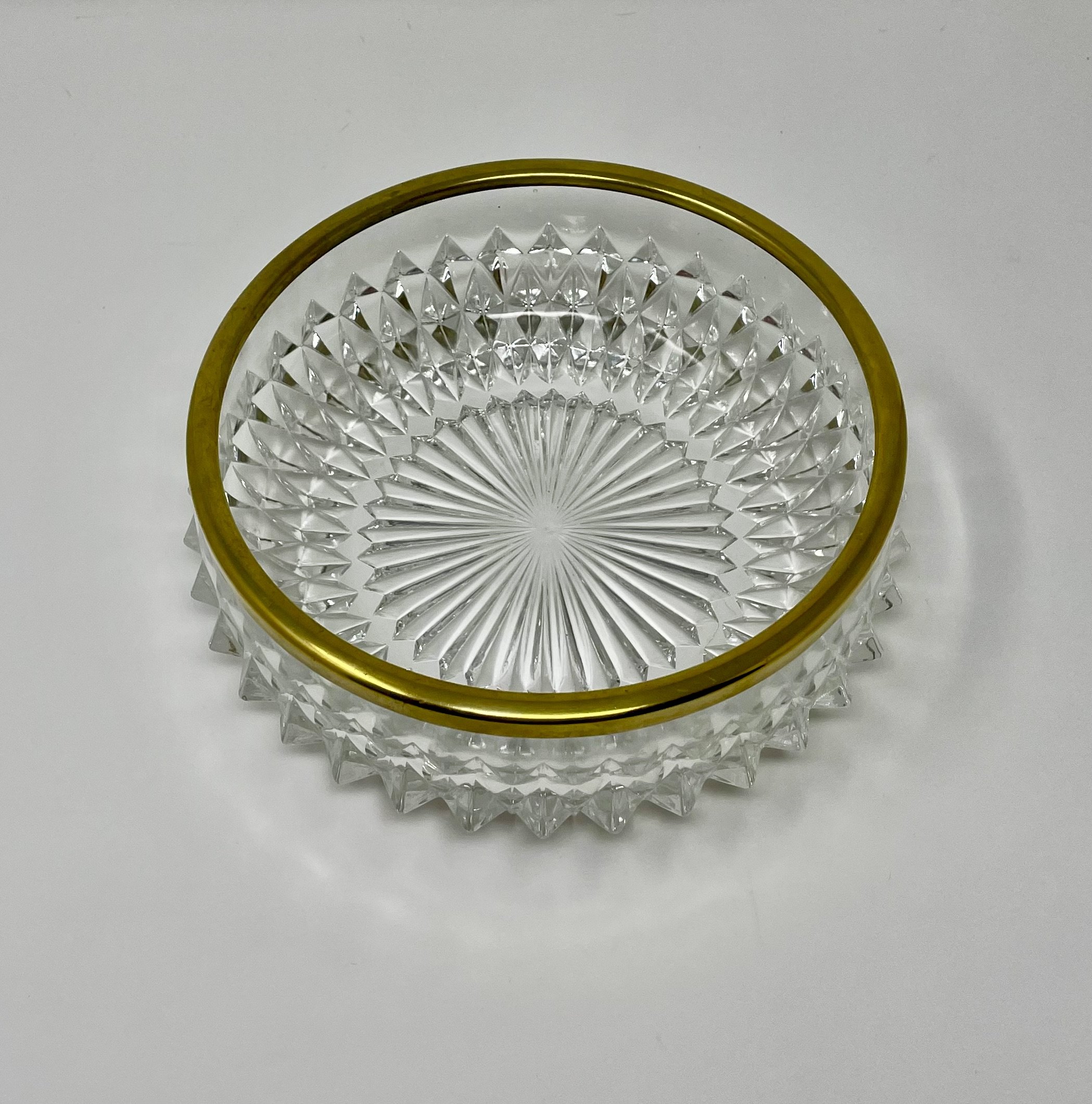 Vintage Crystal Bowl with Gold Rim