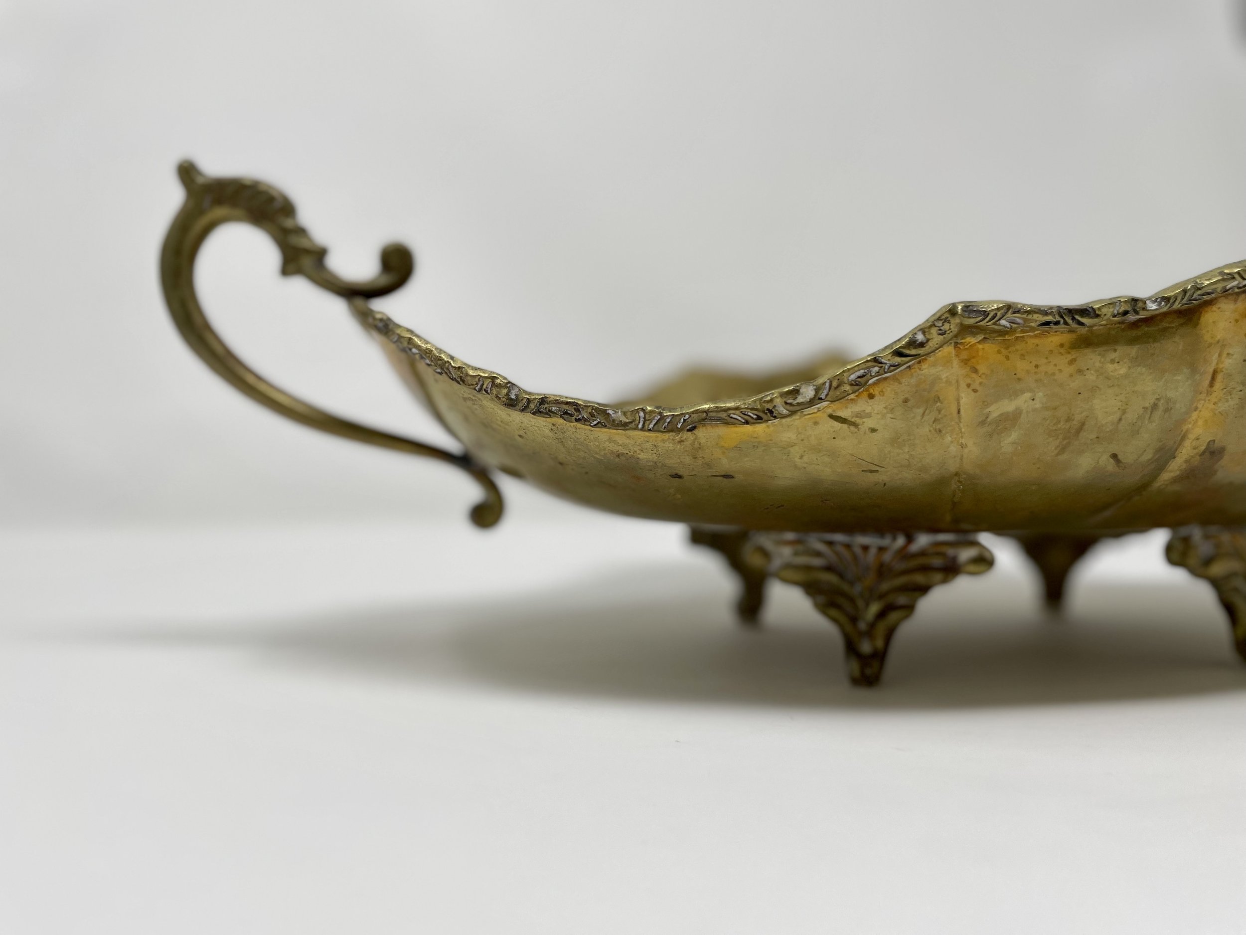 Vintage Brass Centerpiece Fruit Bowl