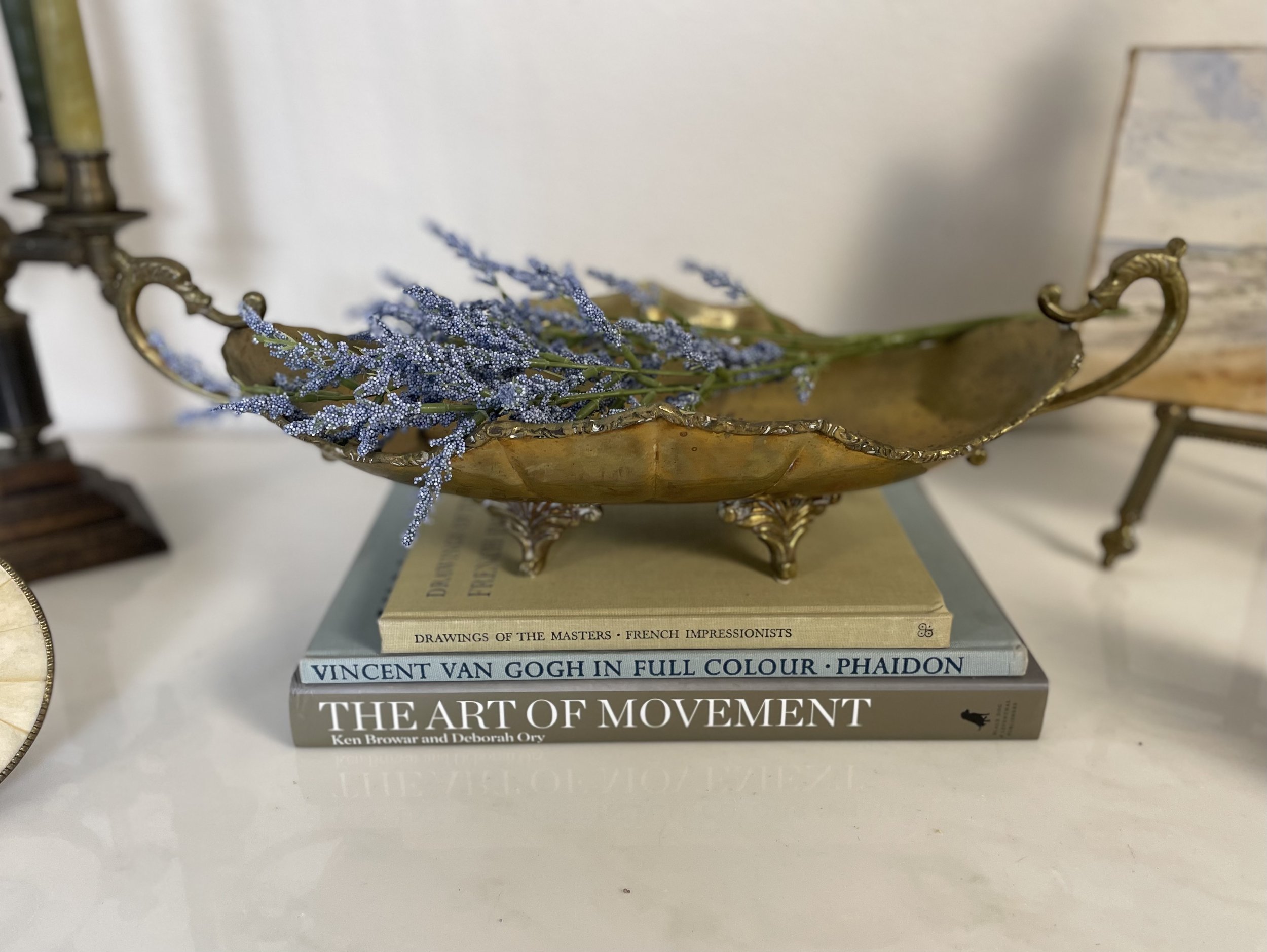 Vintage Brass Centerpiece Fruit Bowl