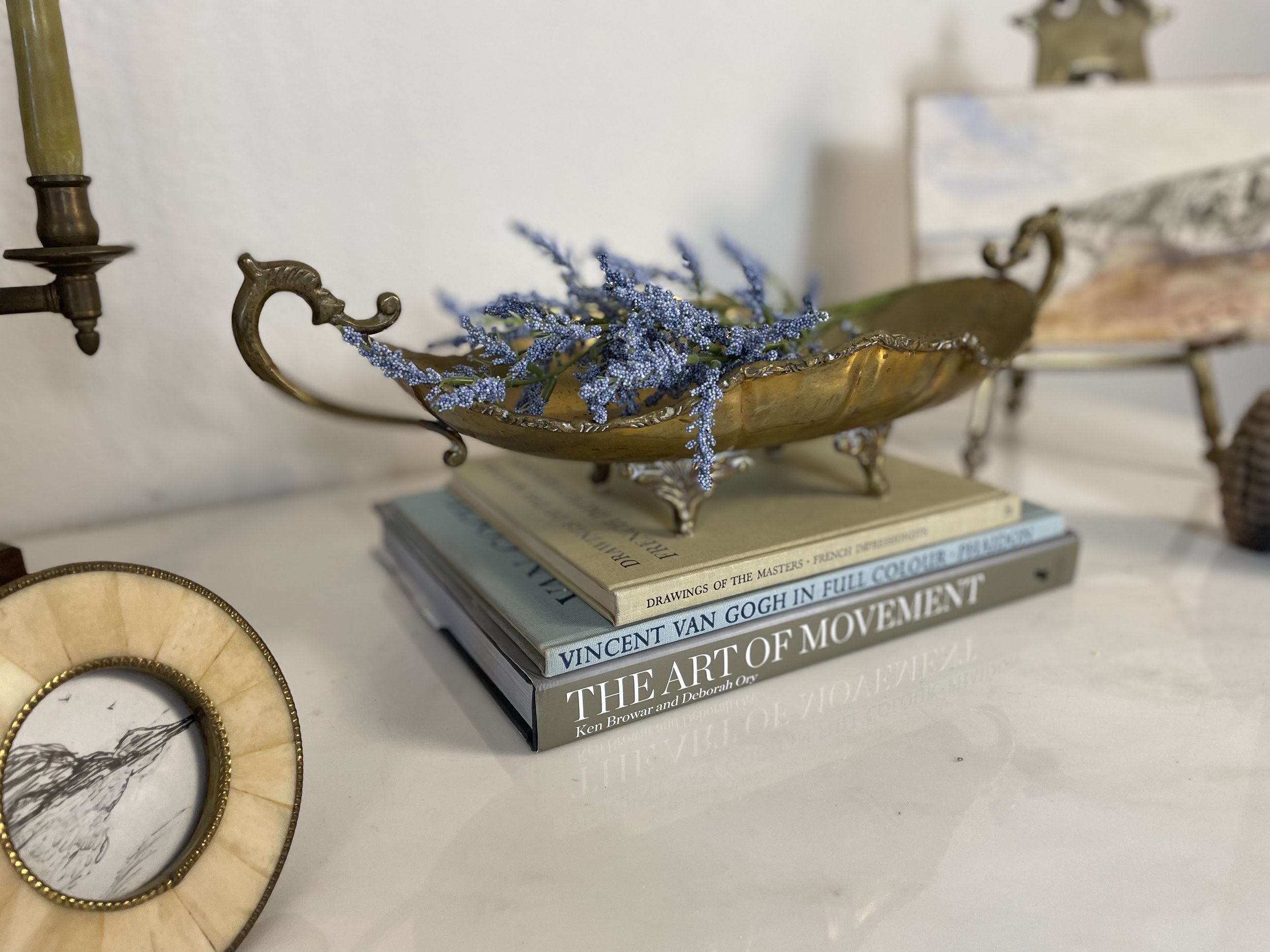 Vintage Brass Centerpiece Fruit Bowl