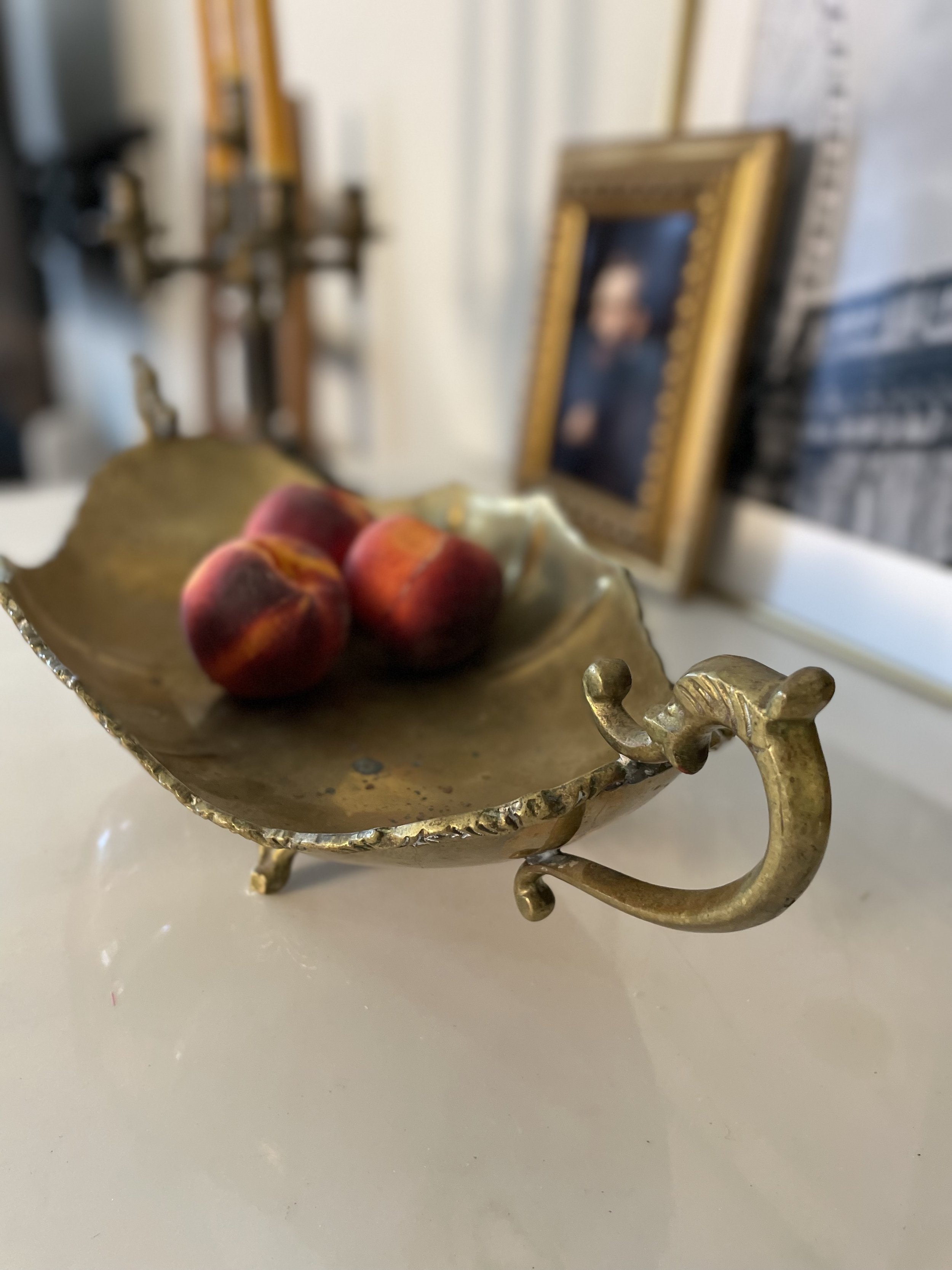 Vintage Brass Centerpiece Fruit Bowl