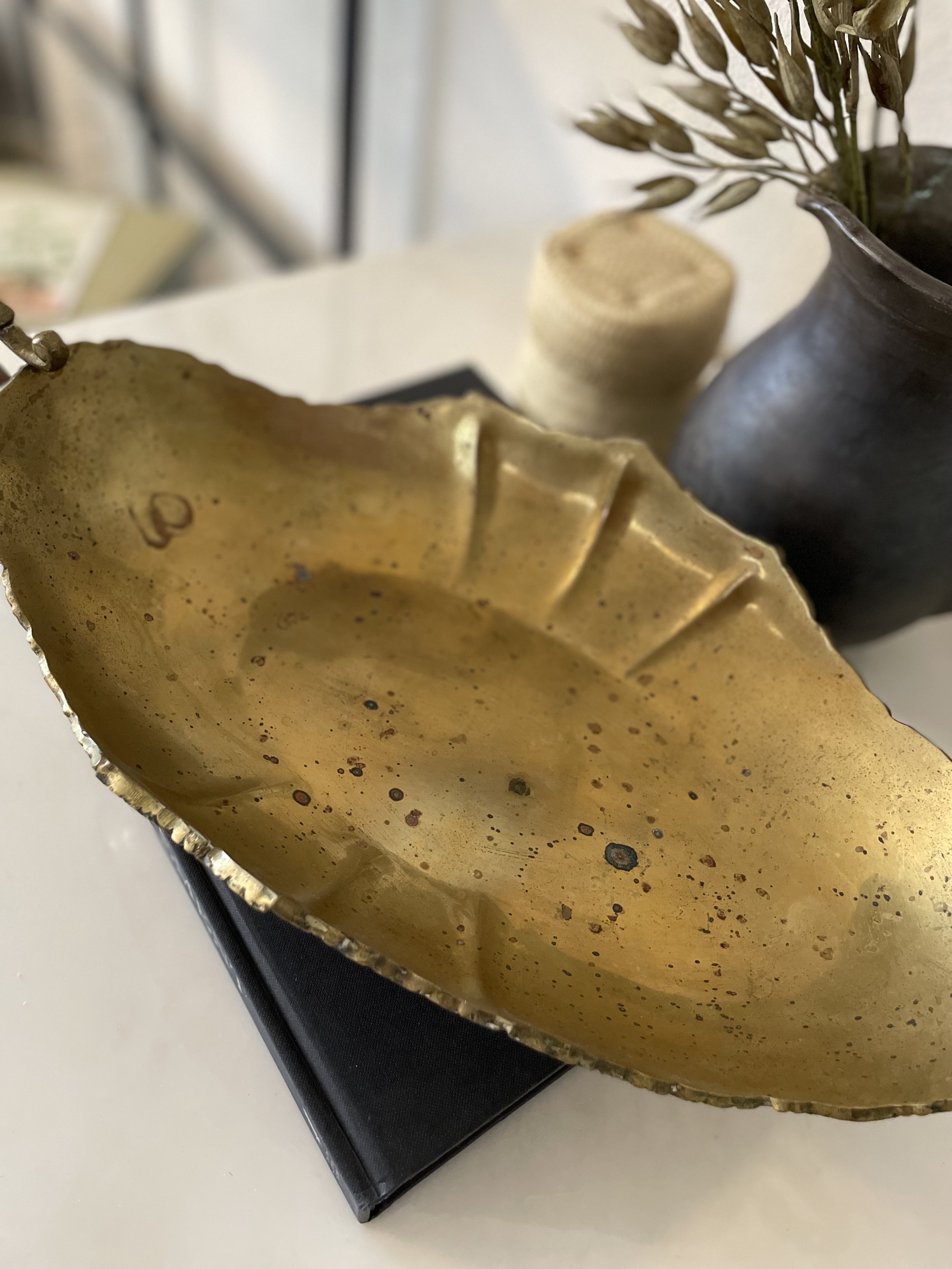Vintage Brass Centerpiece Fruit Bowl