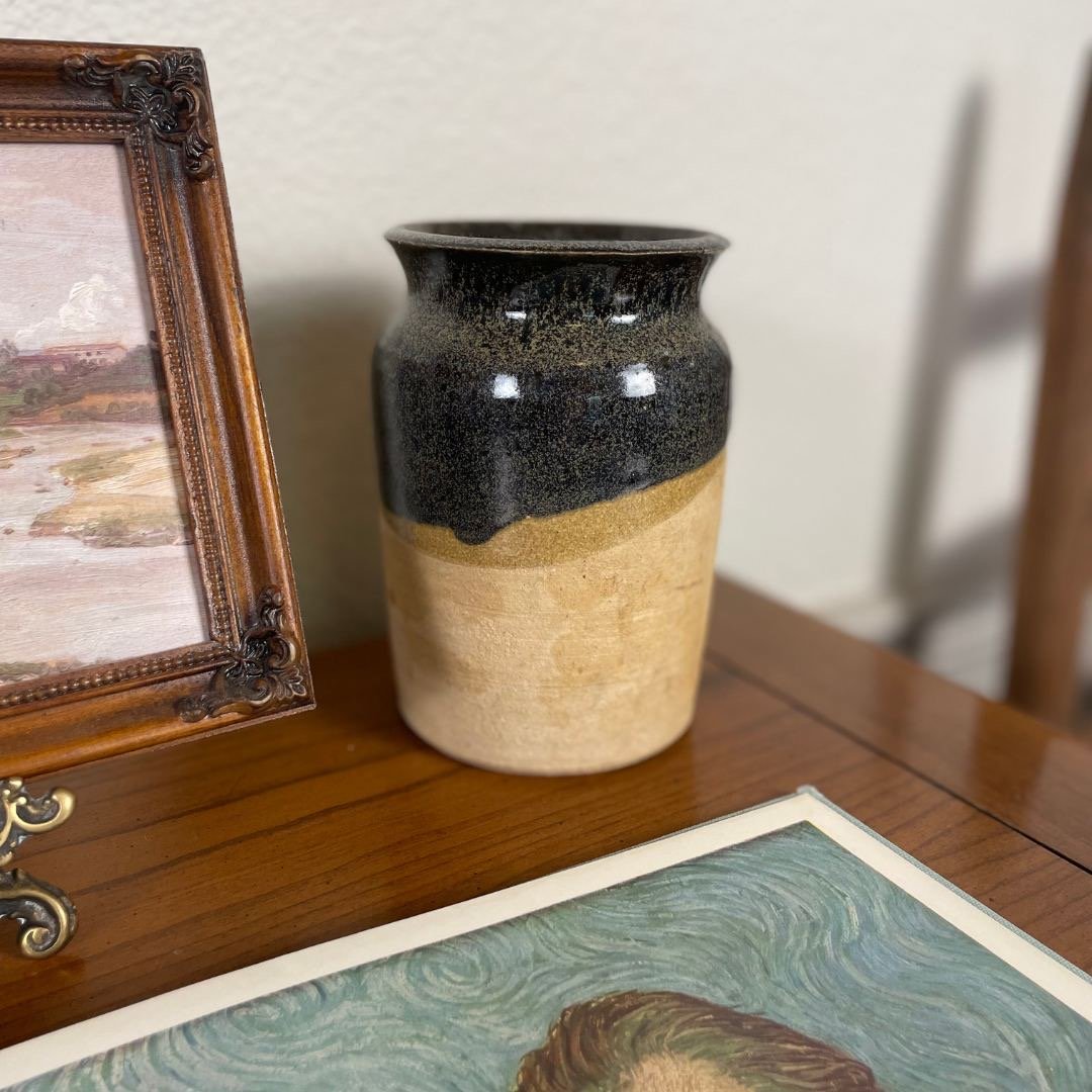 Vintage Hand-Thrown Stoneware Vase