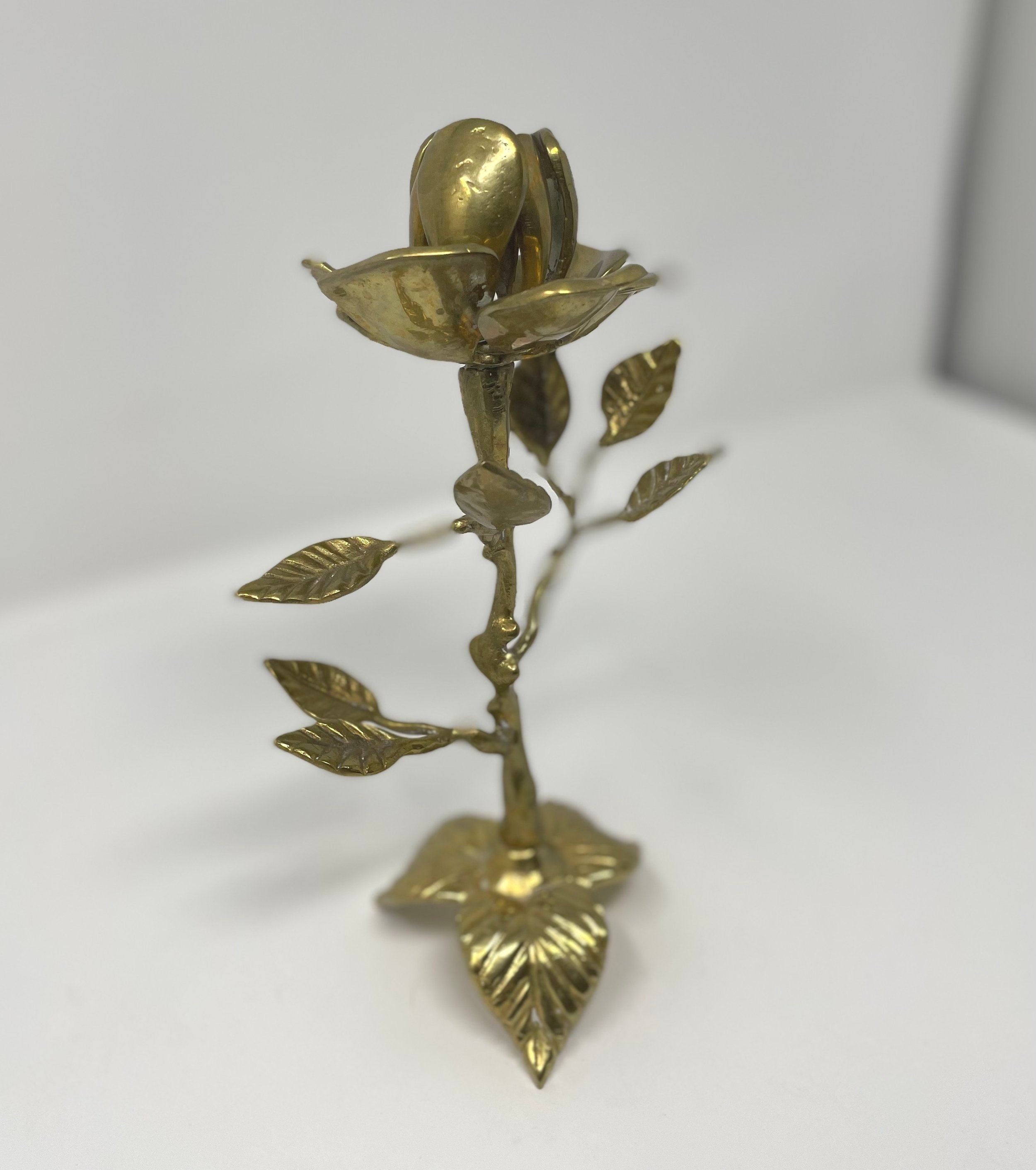 Vintage Brass Rose Figurine