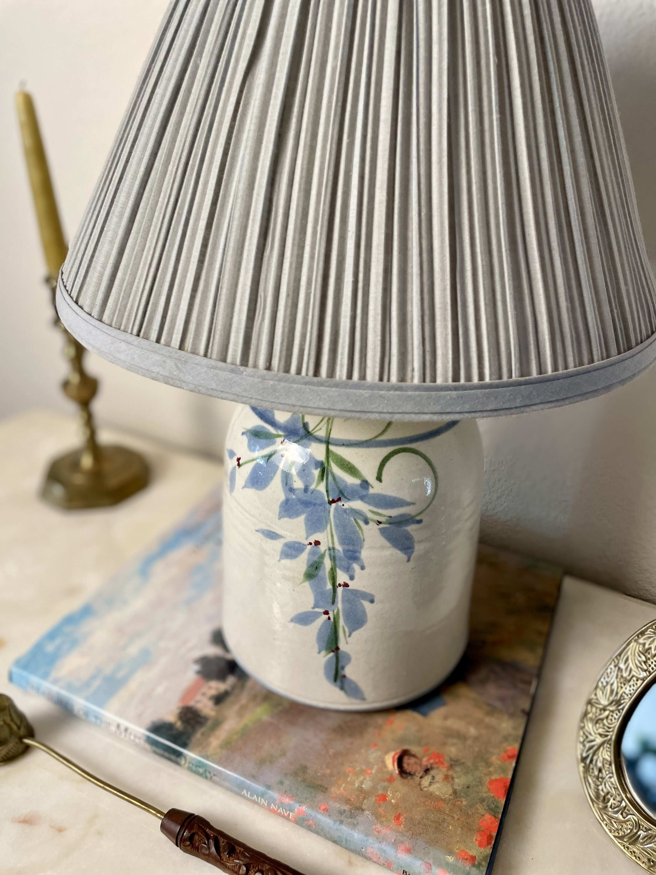 Blue Floral Jug Lamp