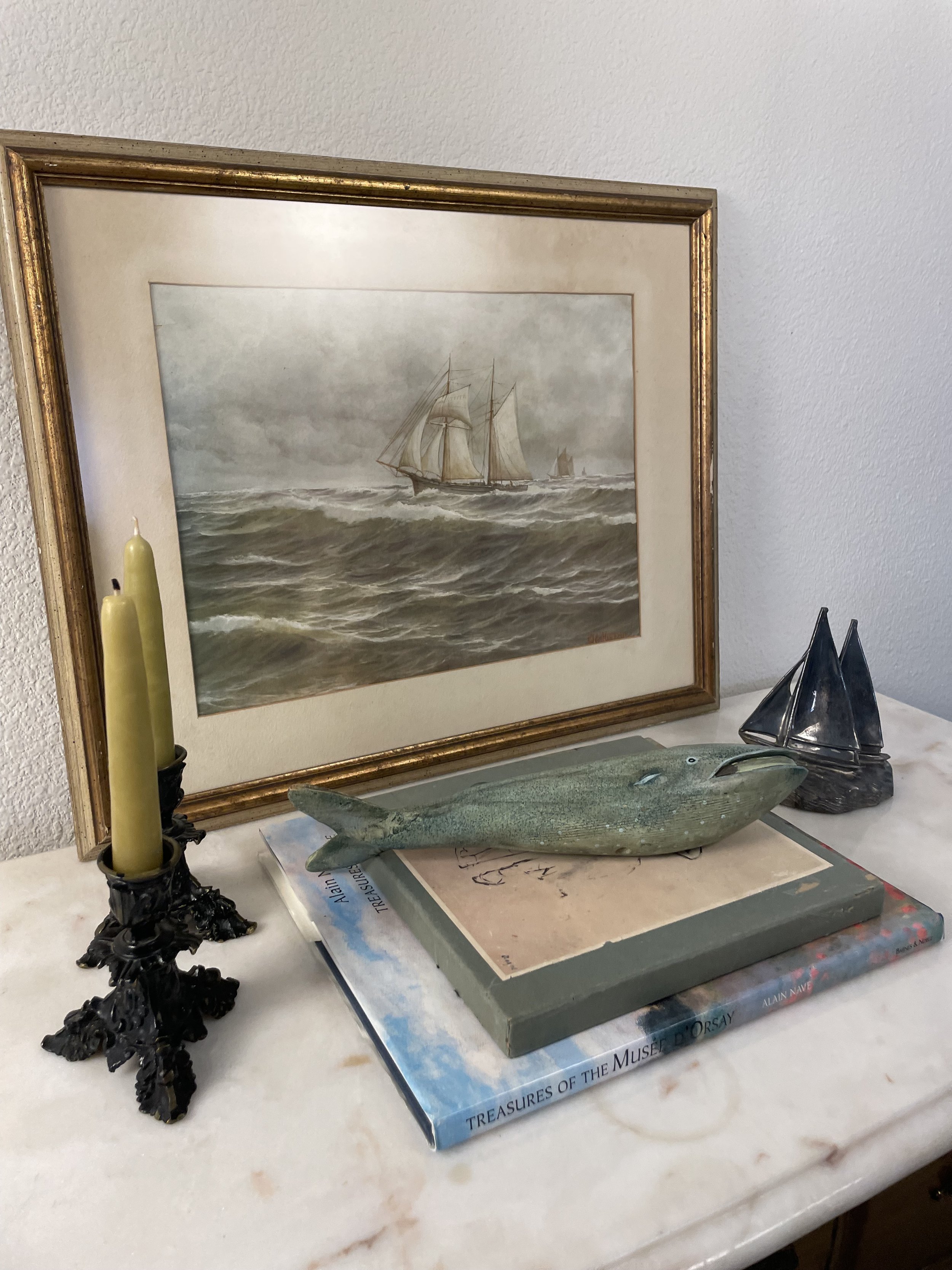 Neutral Tones Boat Art