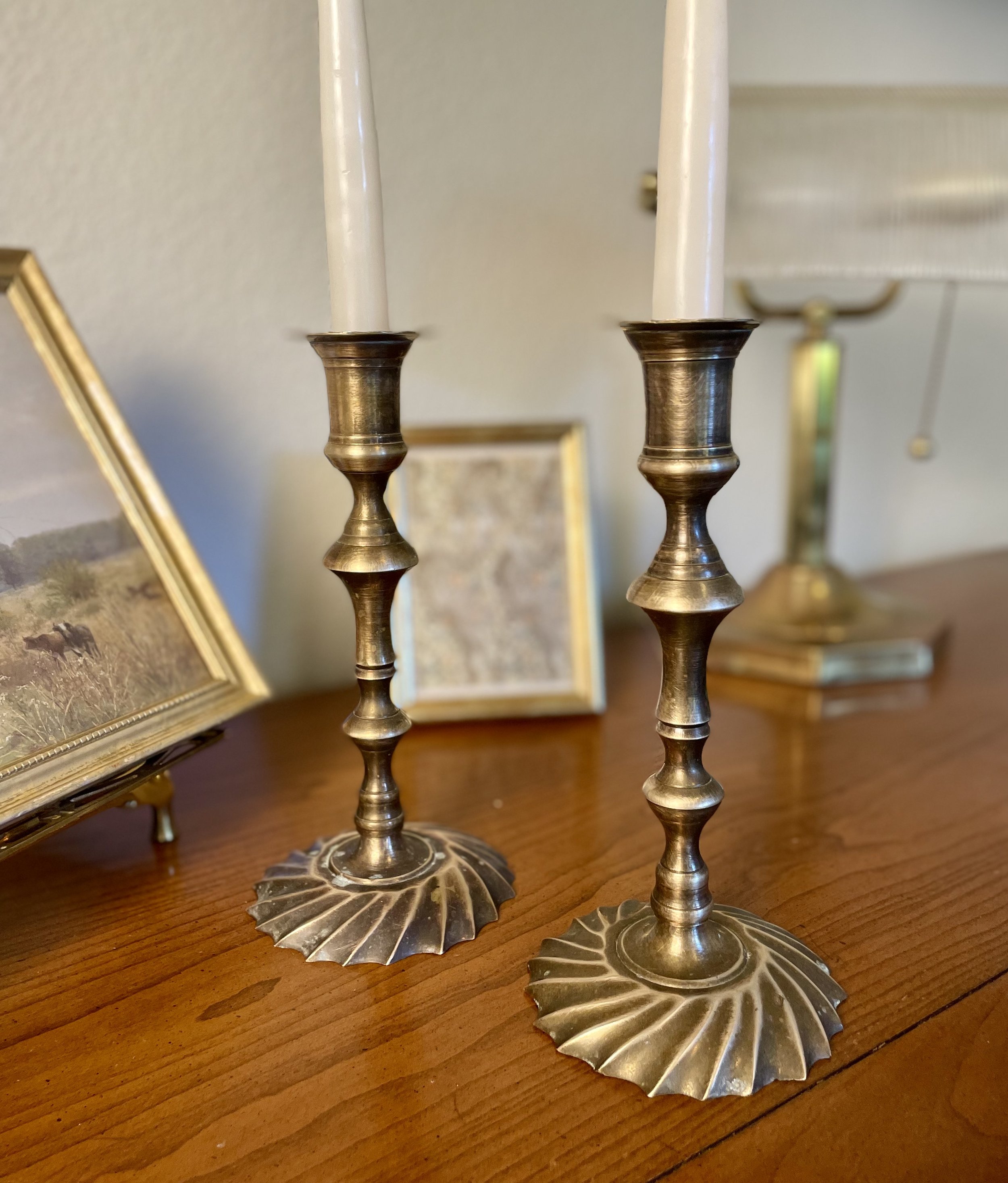 Vintage Brass Candle Holders