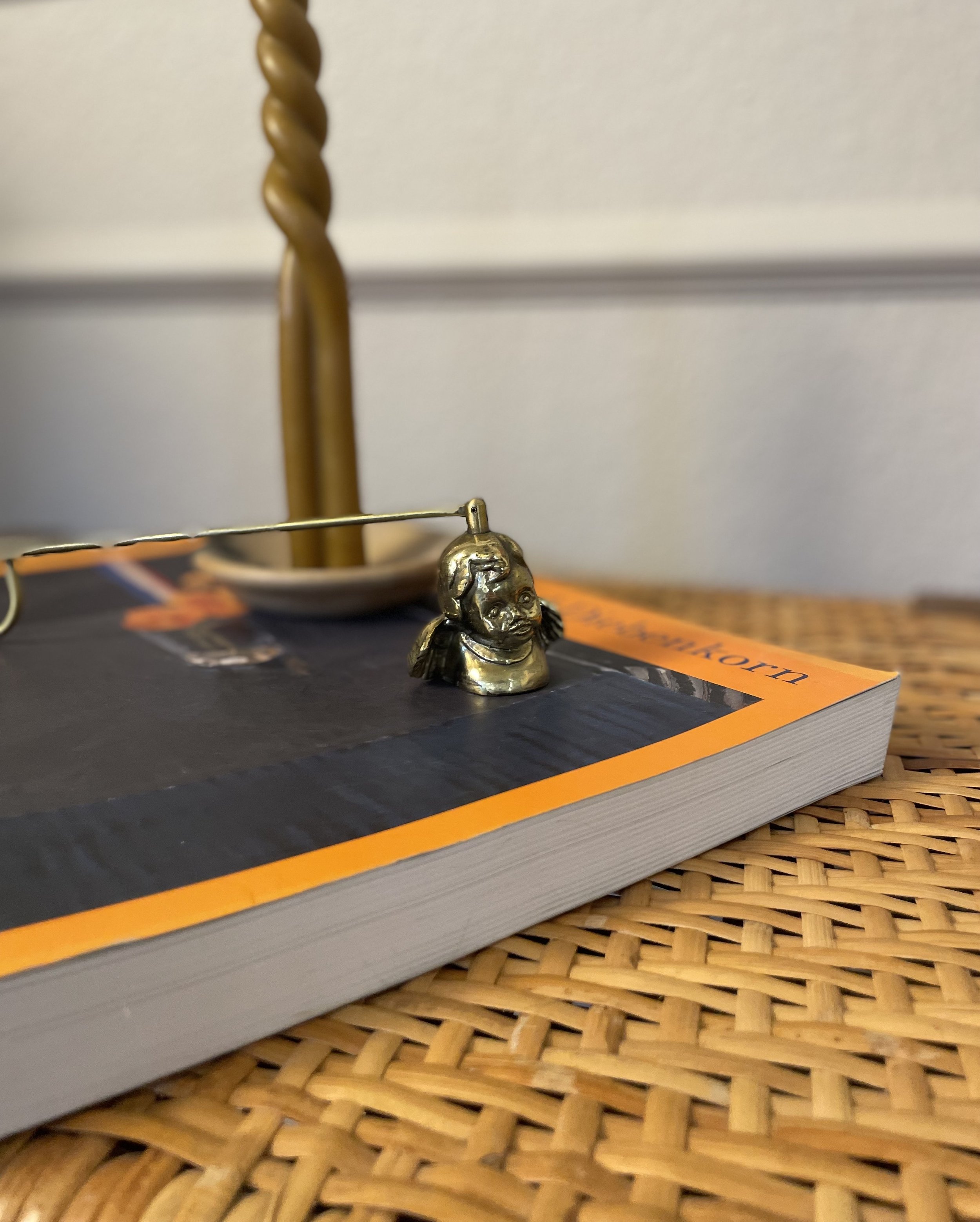 Vintage Brass Cherub Snuffer