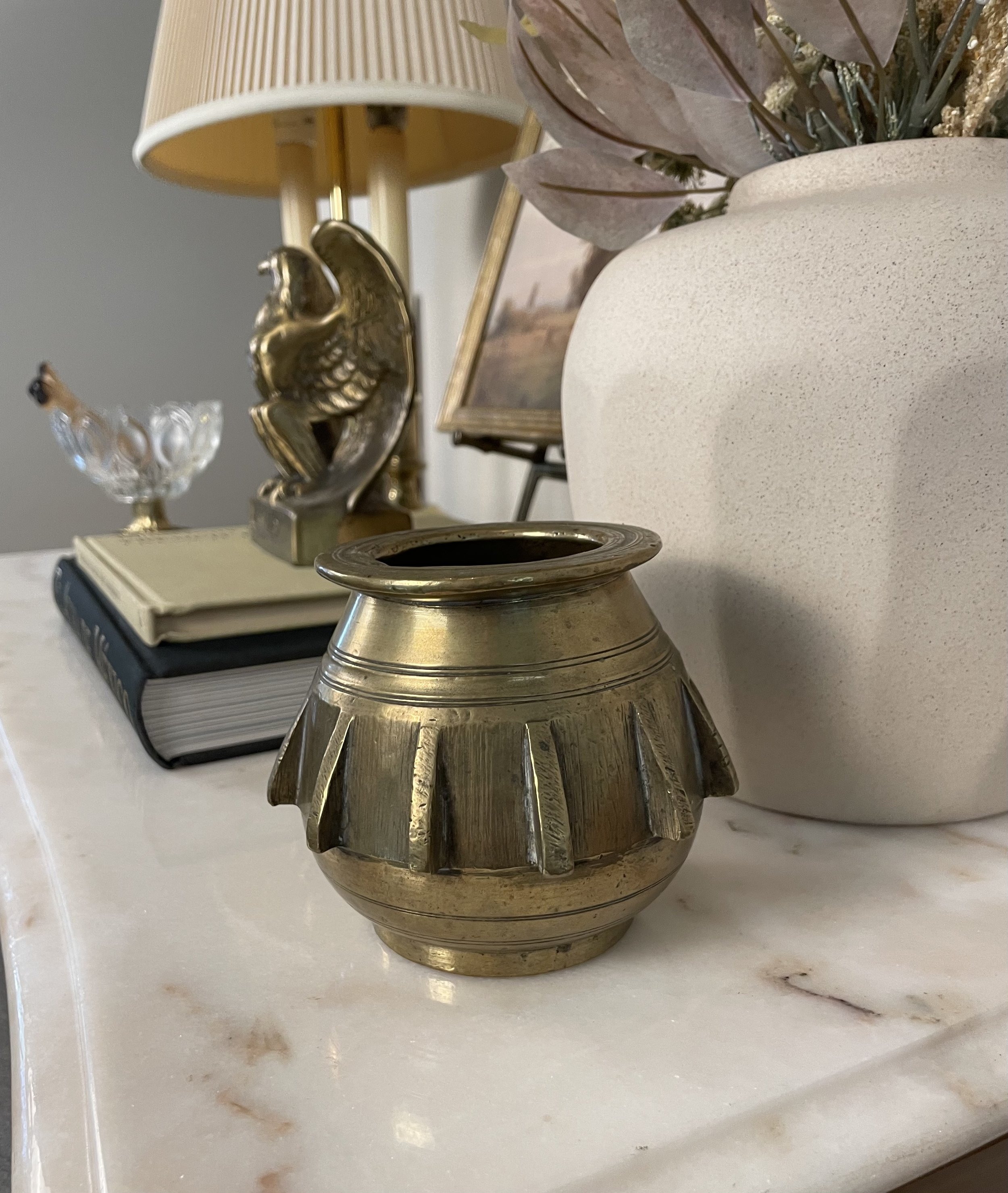 Heavy Brass Decorative Vase or Mortar