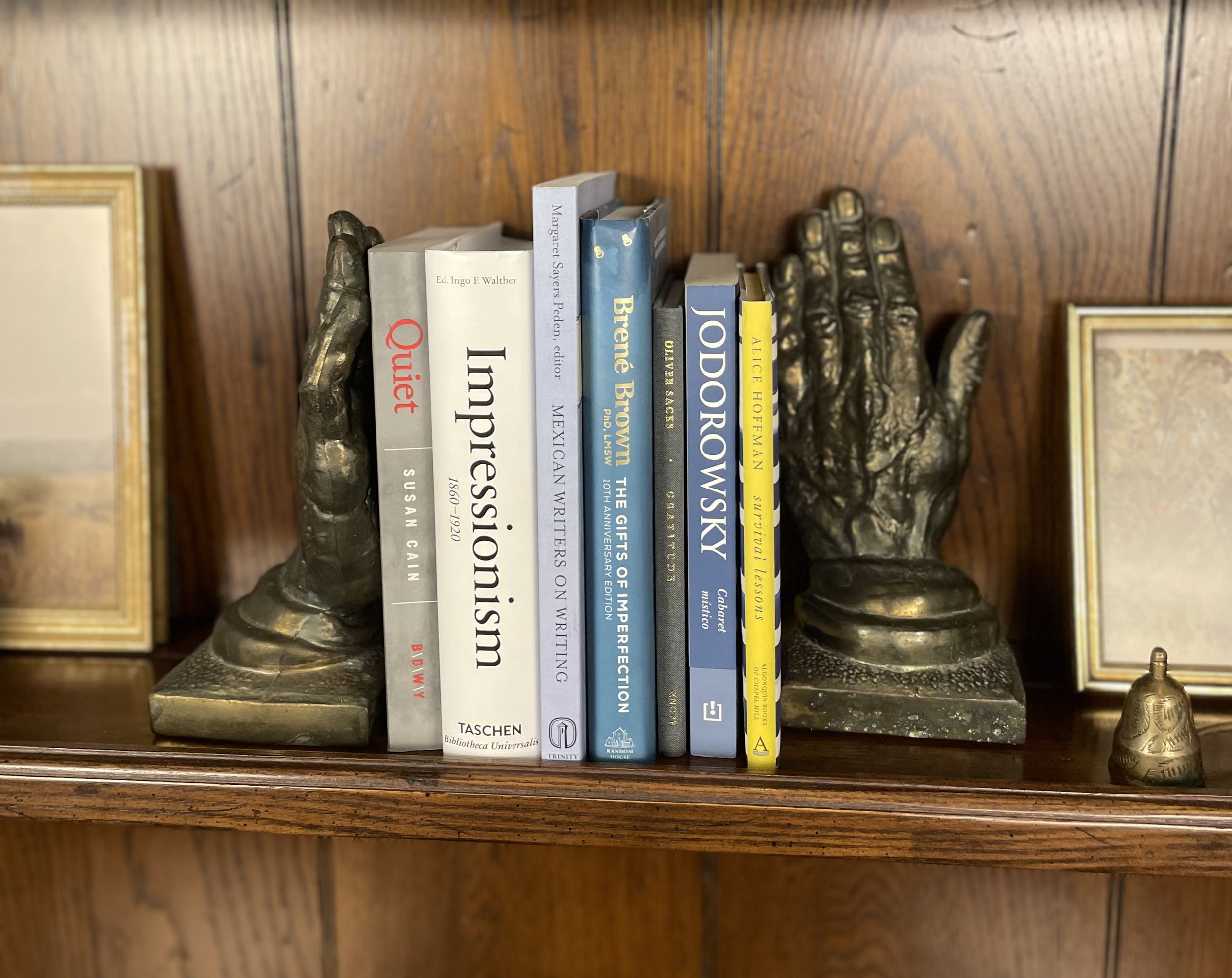 Vintage Brass Hands Bookends