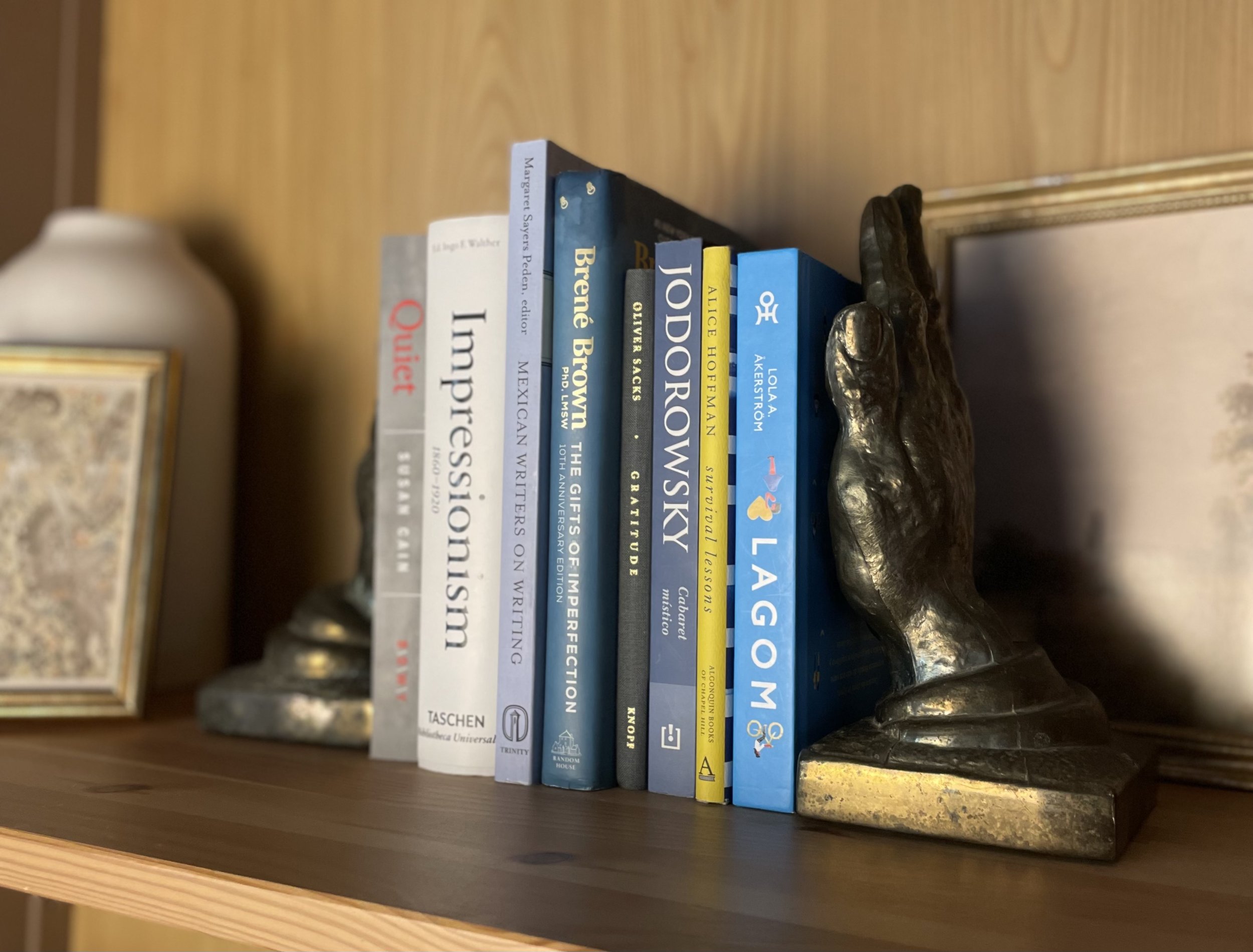 Vintage Brass Hands Bookends