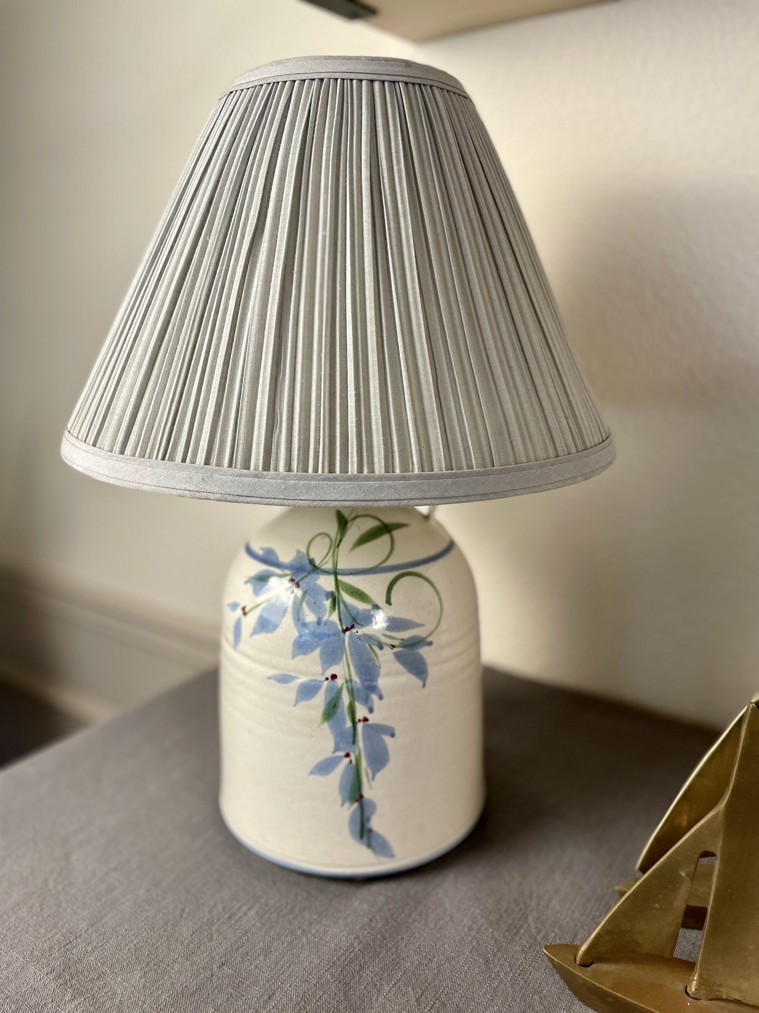 Blue Floral Jug Lamp