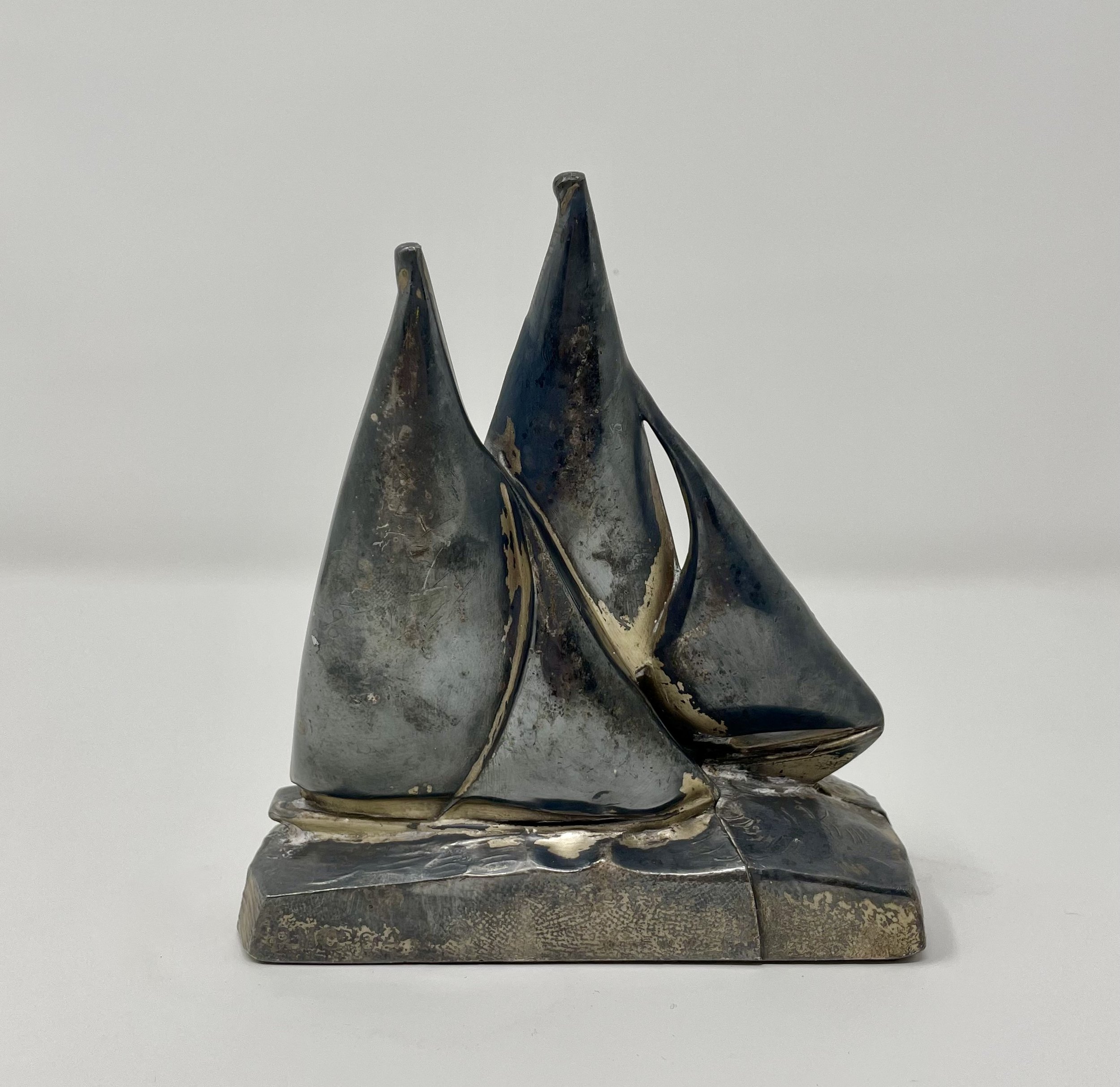 Vintage Metal Sailboat Figurine