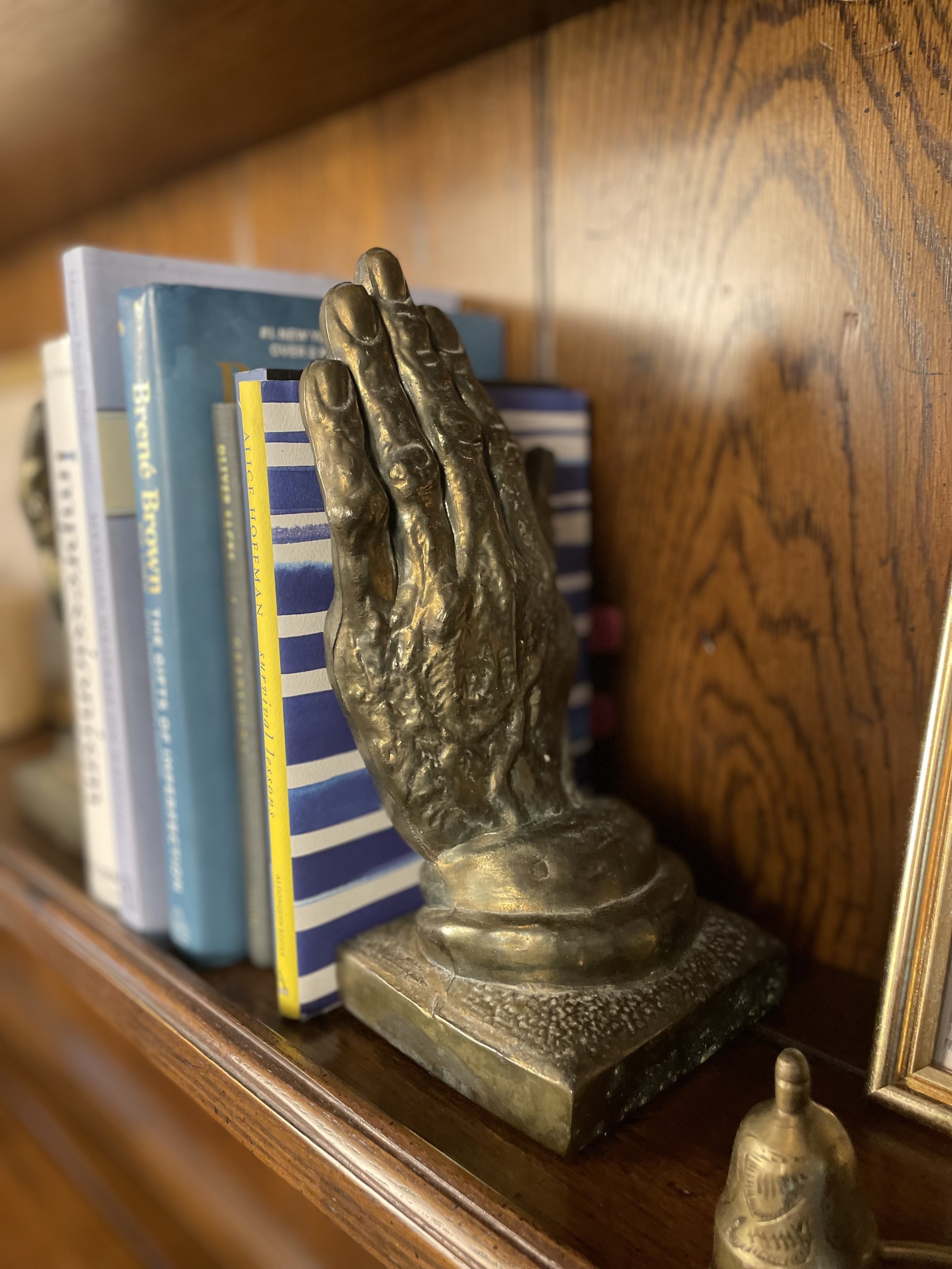 Vintage Brass Hands Bookends
