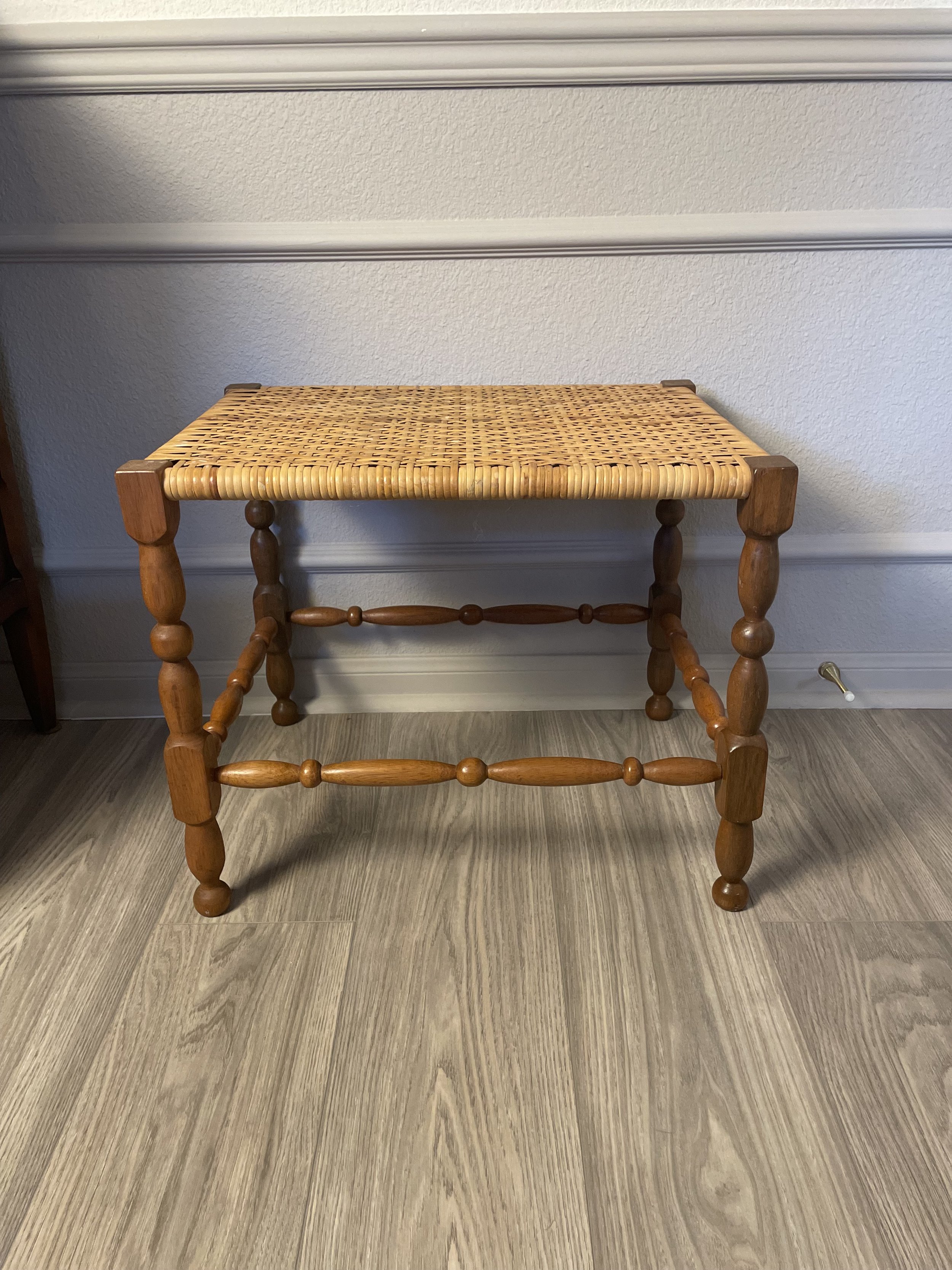 Vintage Wicker Bench