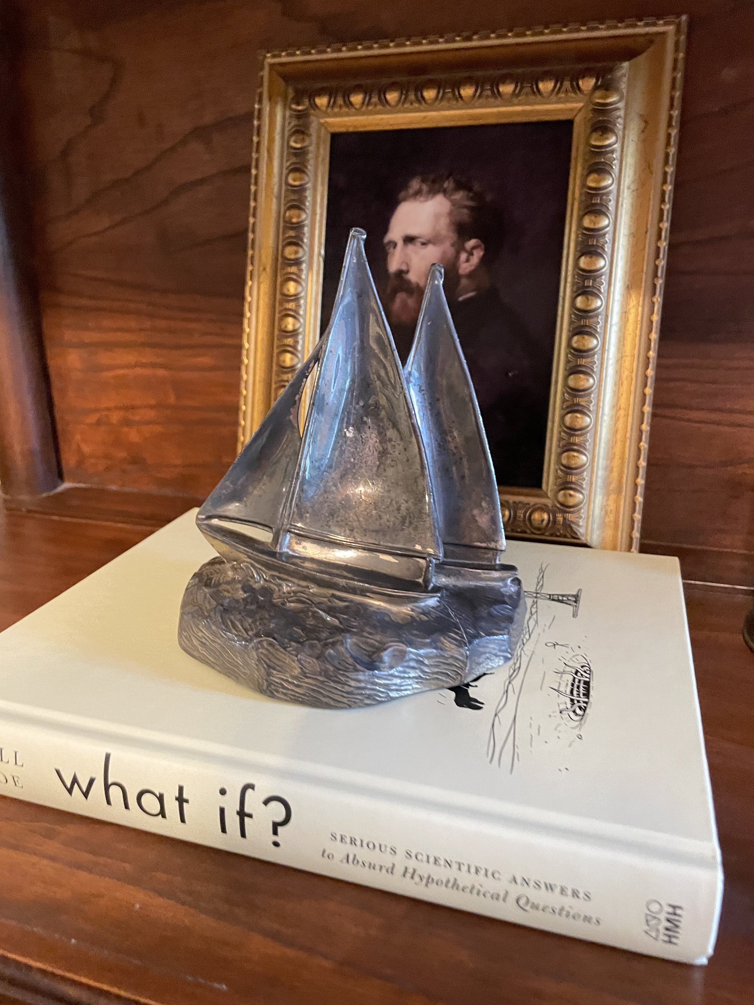 Vintage Metal Sailboat Figurine