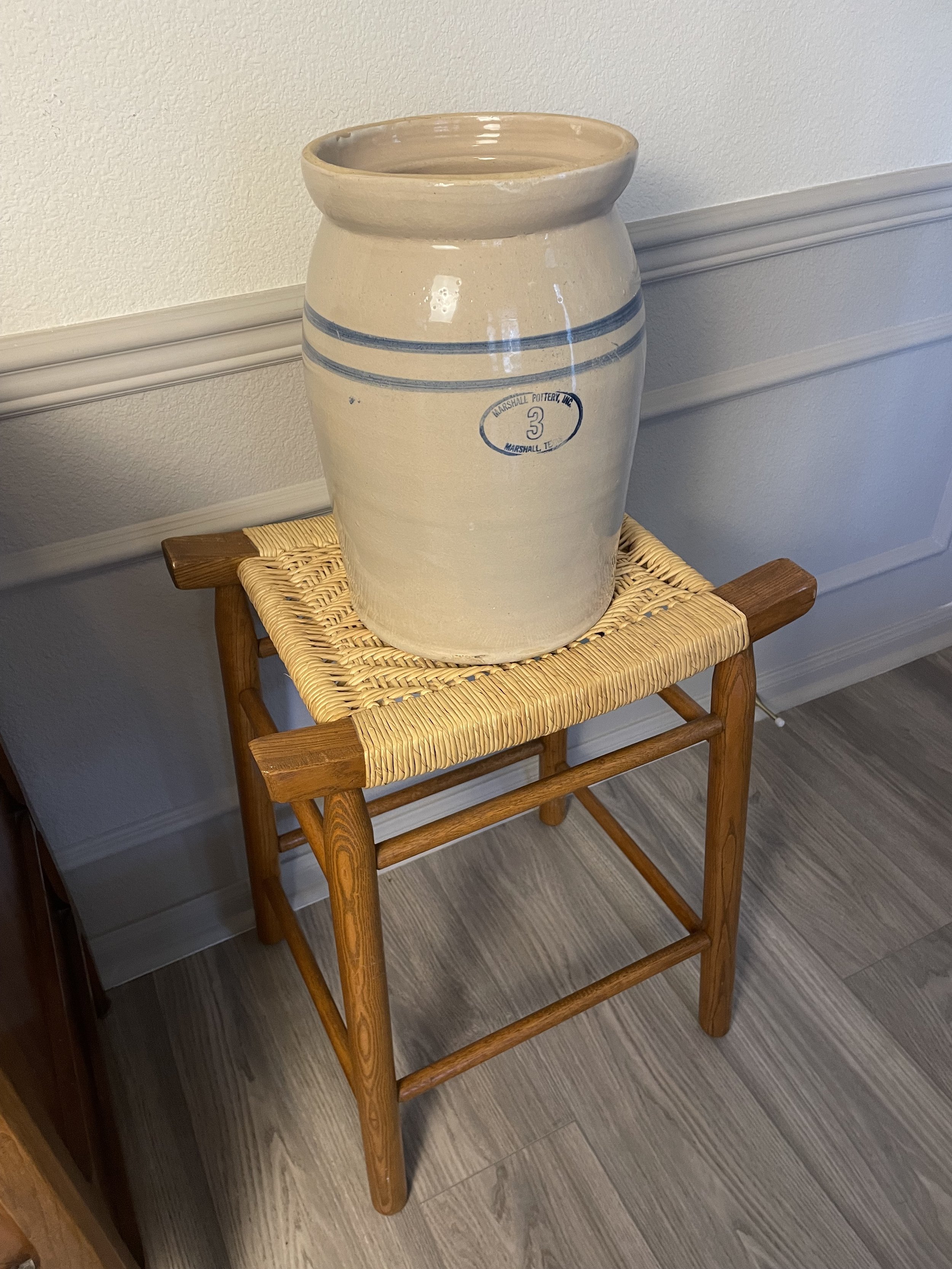 Vintage Raffia Bar Stool