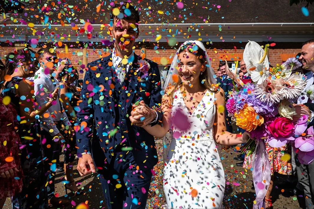 Three whole years! 3 years since our very own Soph tied the knot to our resident mechanic/snack baker/emotional support/heavy lifter/van packer/honorary driver Tom, on the most gloriously happy, sunny and colourful day💕 

If any of you were ever won