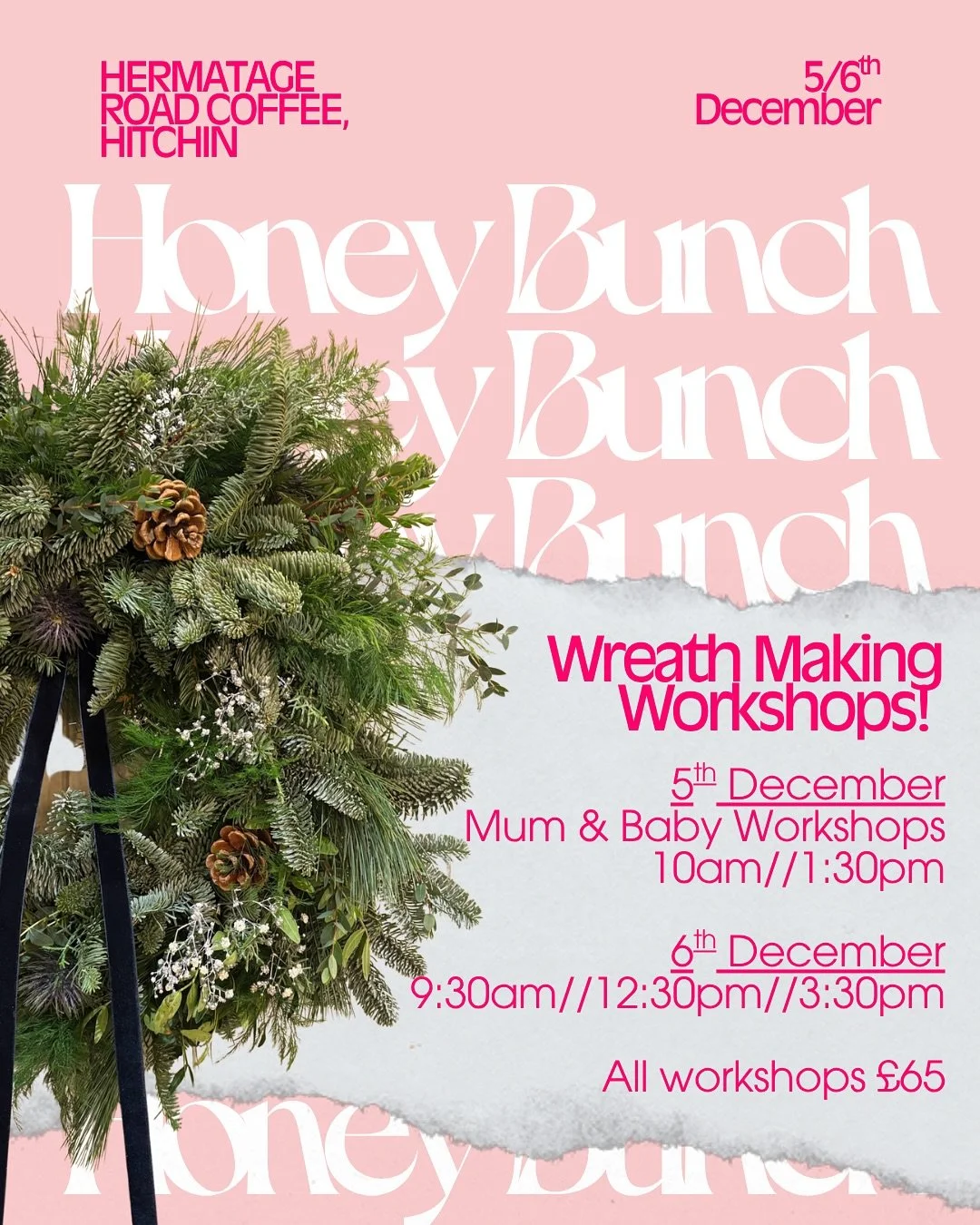 It&rsquo;s time 🥹✨🎄 Honey Bunch Christmas wreath workshop tickets are going live tomorrow!! All tickets will be available via our website- but don&rsquo;t worry we will share the link on our stories 🙏🏼

We are so lucky to be able to host 3 differ