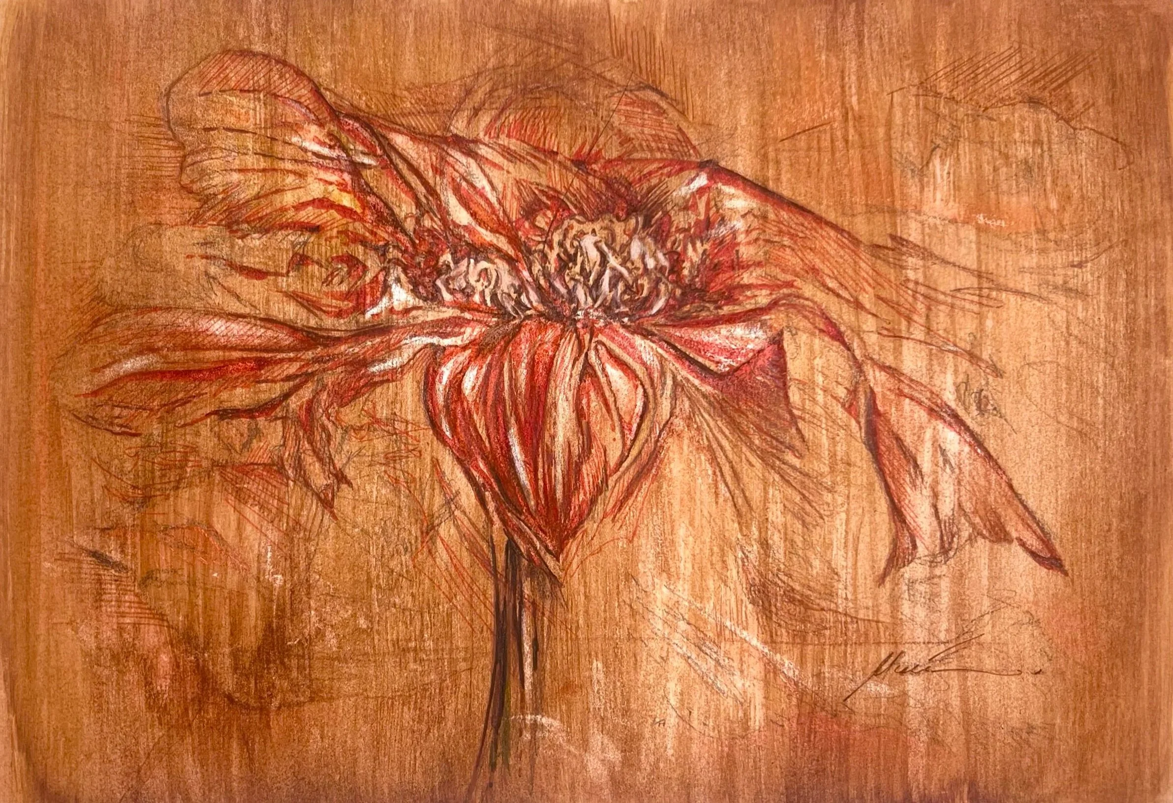"Anatomy of a Flower" (2026)

Watercolor and marker on paper, subtractive highlights, 20 x 30 cm