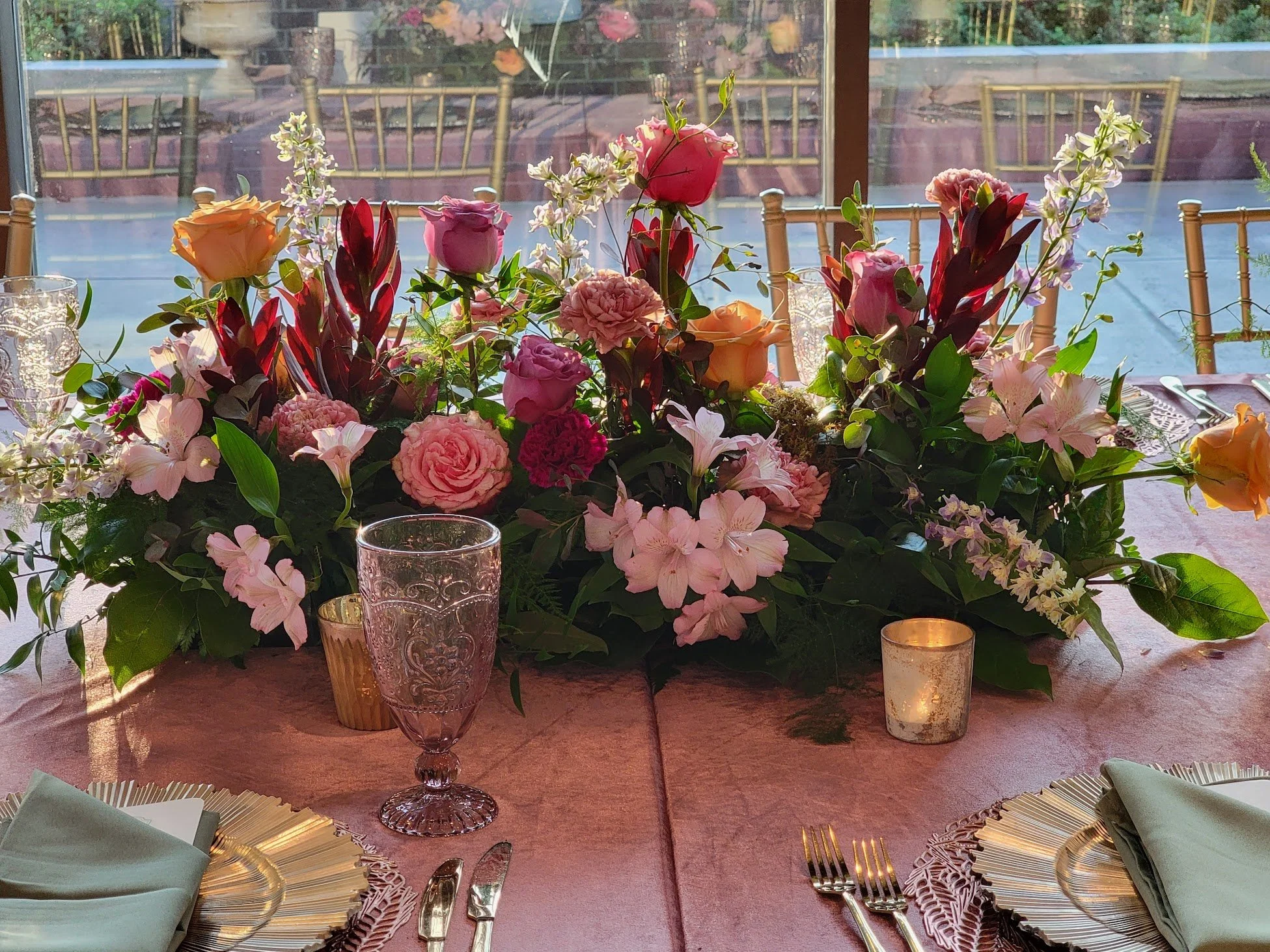 Long and Low Arrangement  for Head Table