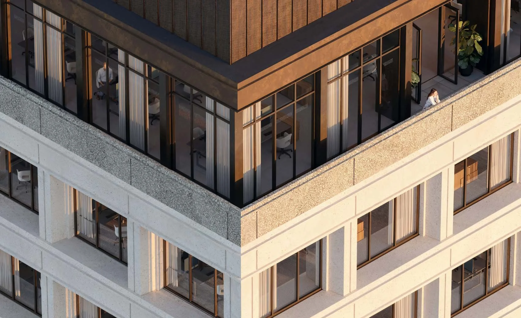 Halcyon Workspace Rooftop Render